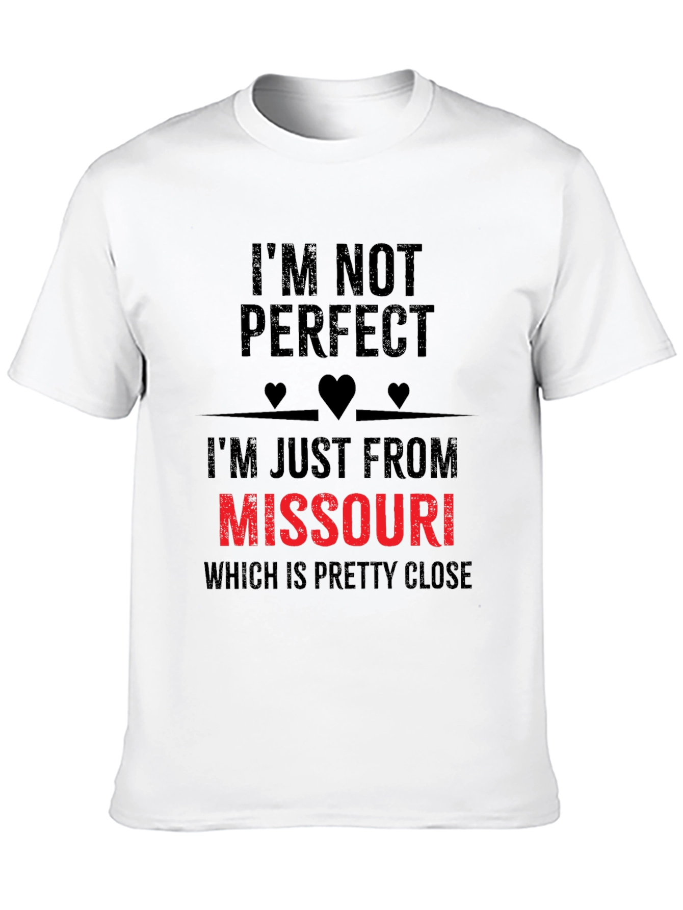 Black I'm Not Perfect Missouri Funny Graphic T-Shirt view 10