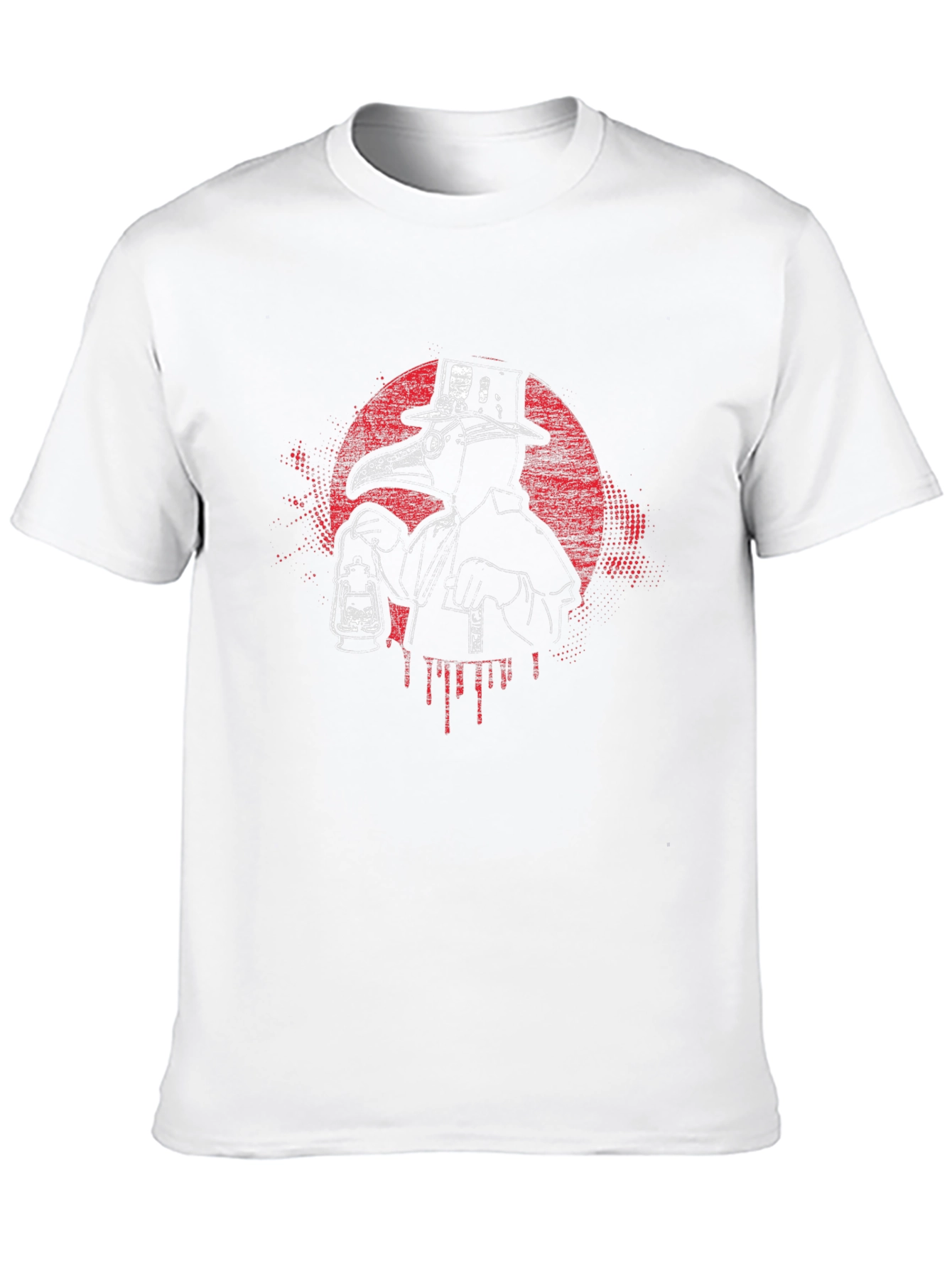 Black Plague Doctor Graphic Tee - Black Cotton Blend T-Shirt view 10