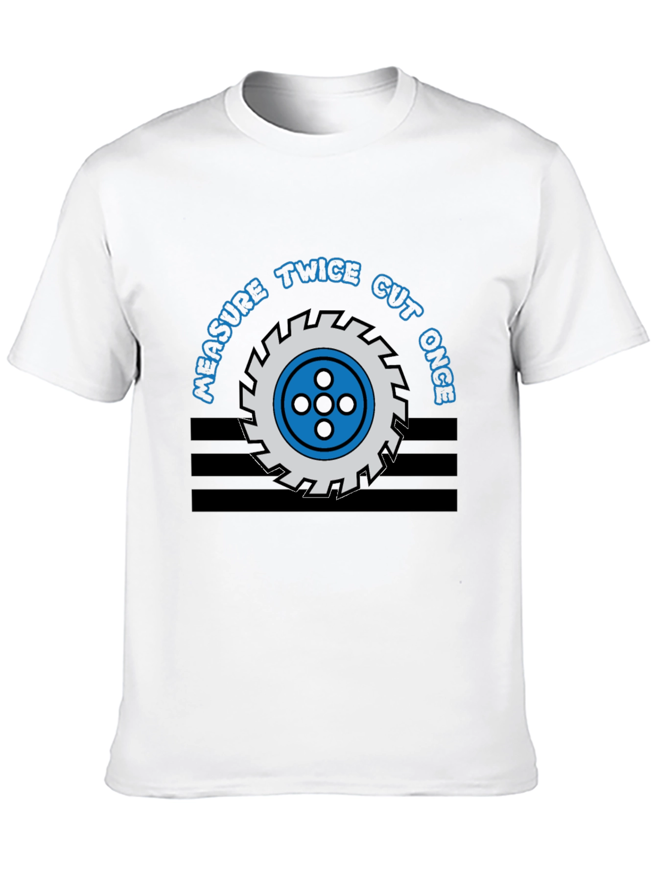 Black Measure Twice Cut Once Graphic Tee view 10