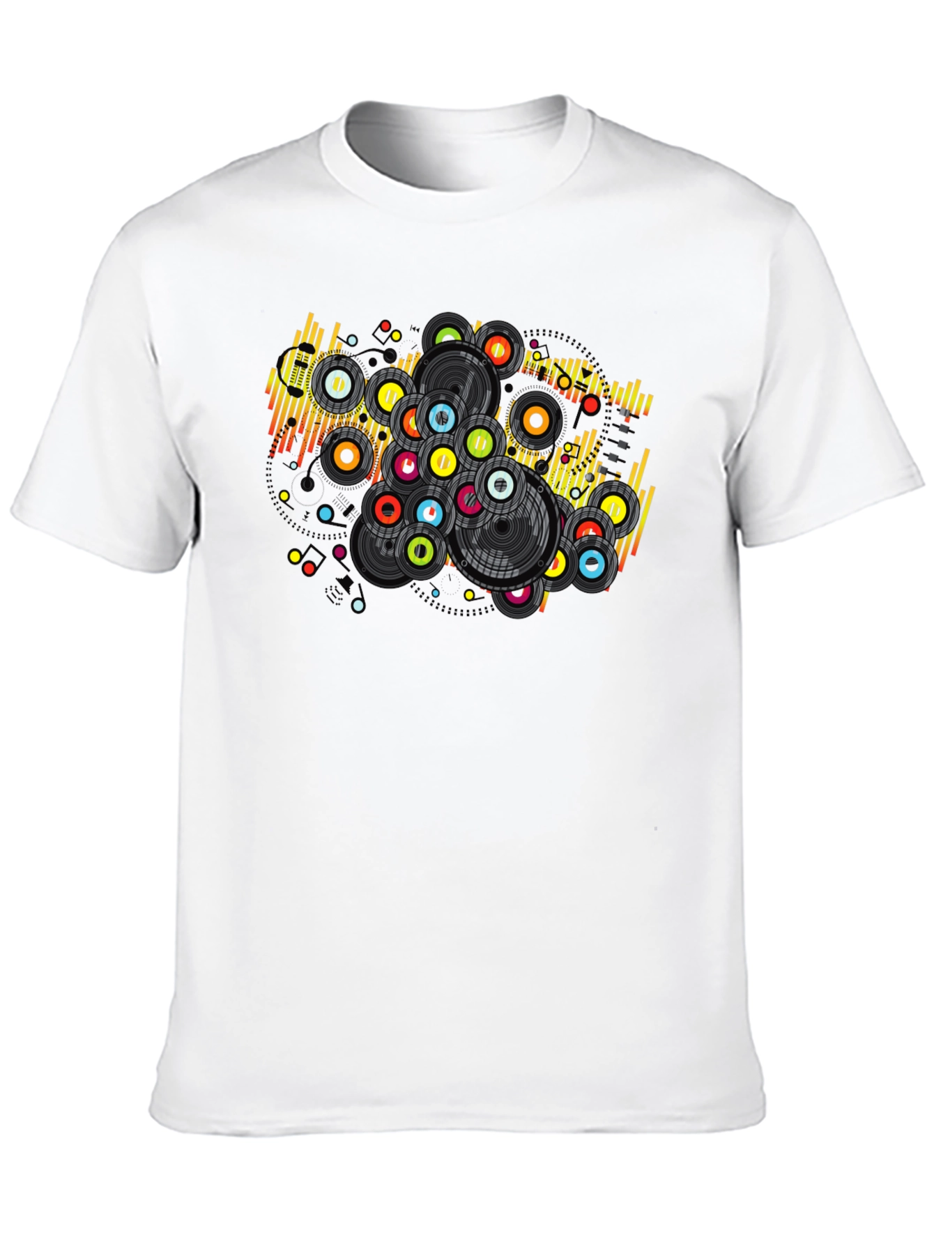 Black Retro Vinyl Record Graphic T-Shirt view 10