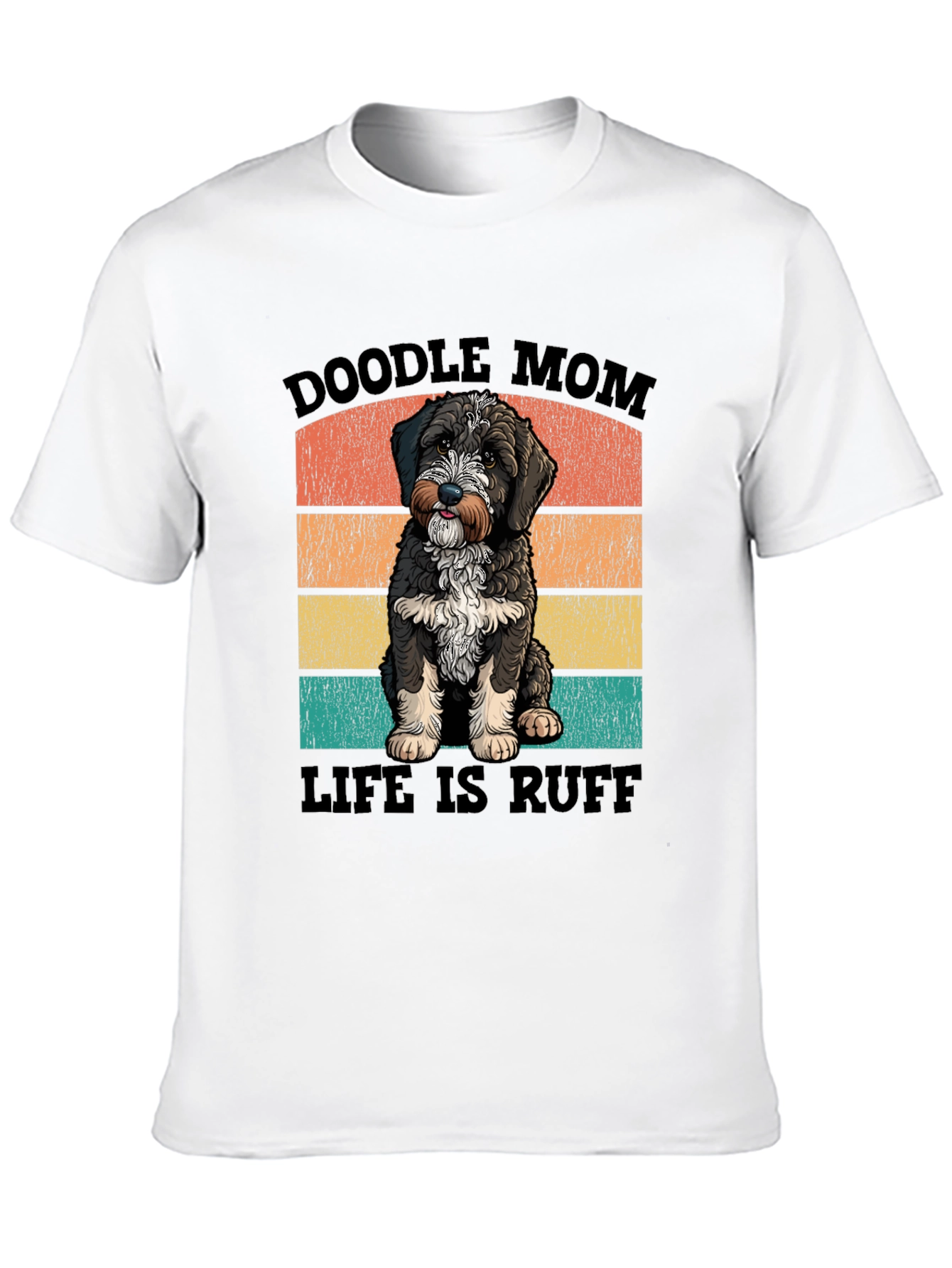 Black Doodle Mom Life is Ruff T-Shirt view 10