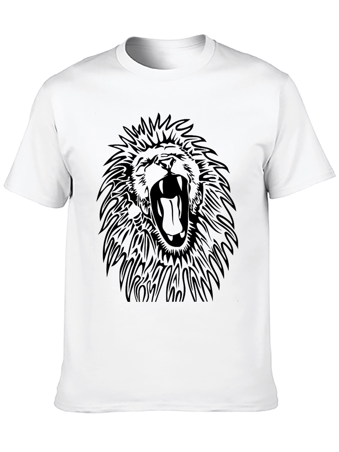 Black Lion Roar Graphic Print Black T-Shirt view 10
