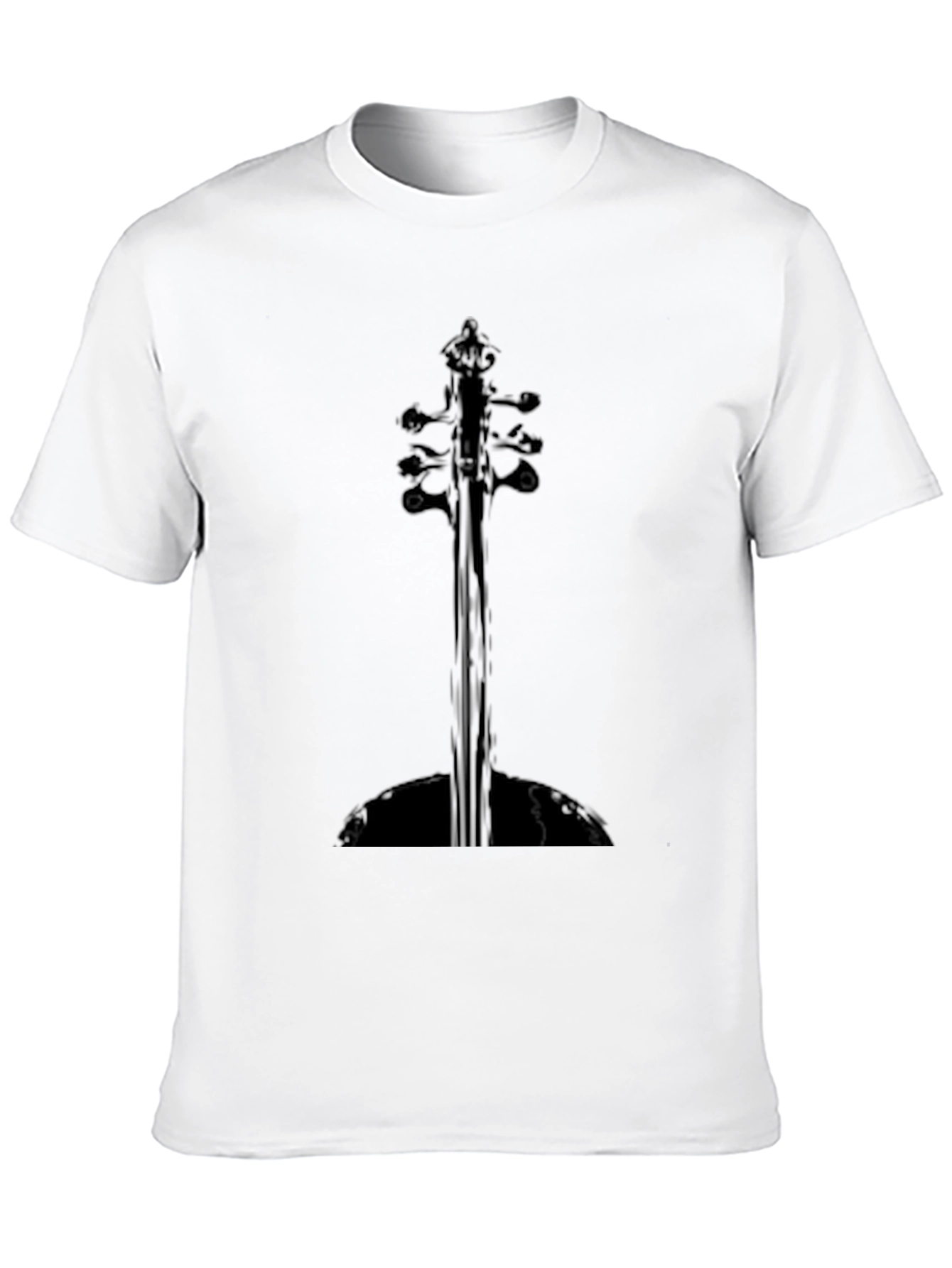 Black Unique Guitar Silhouette Black T-Shirt view 10