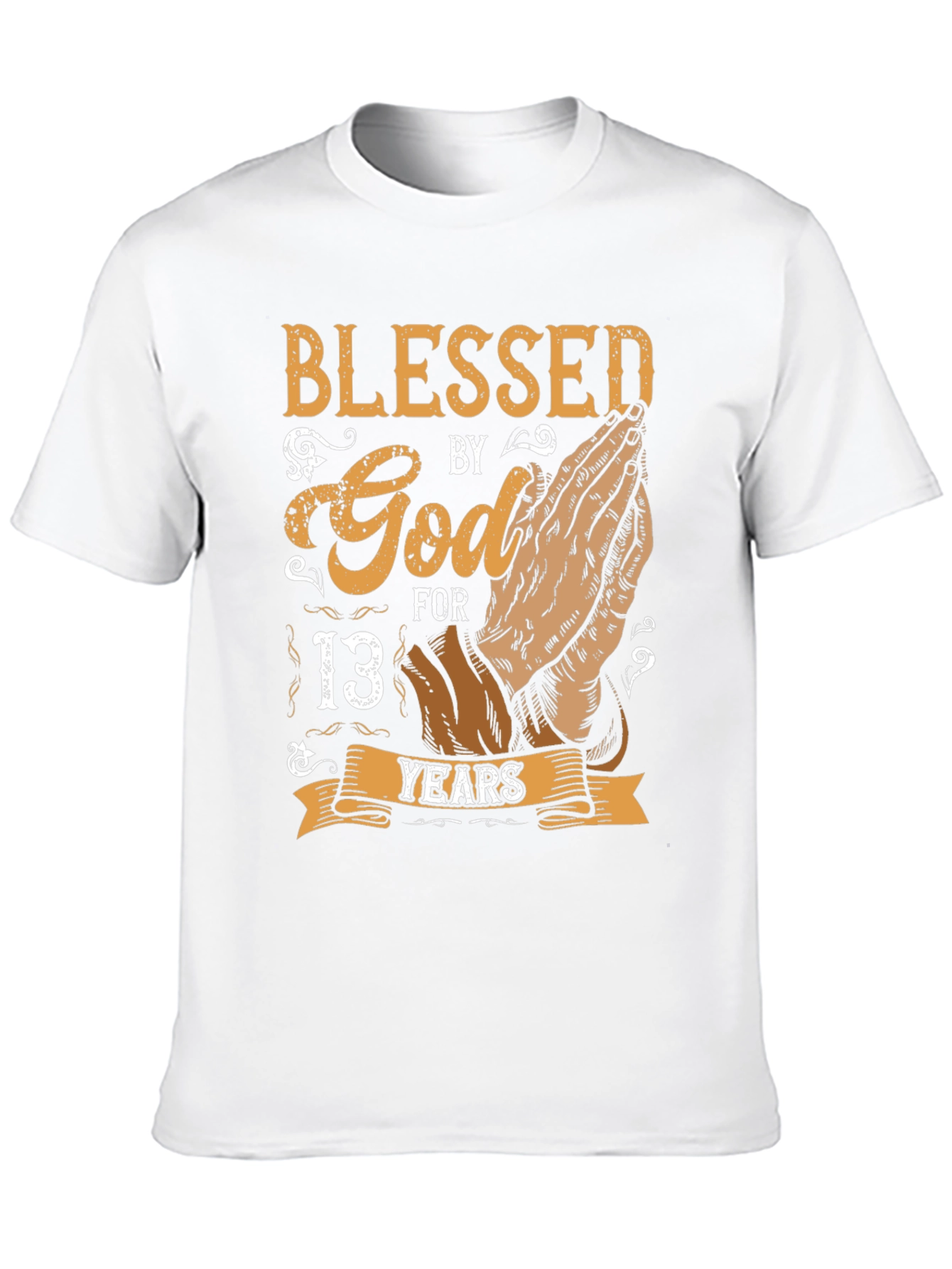 Black Blessed by God 13 Years T-Shirt view 10