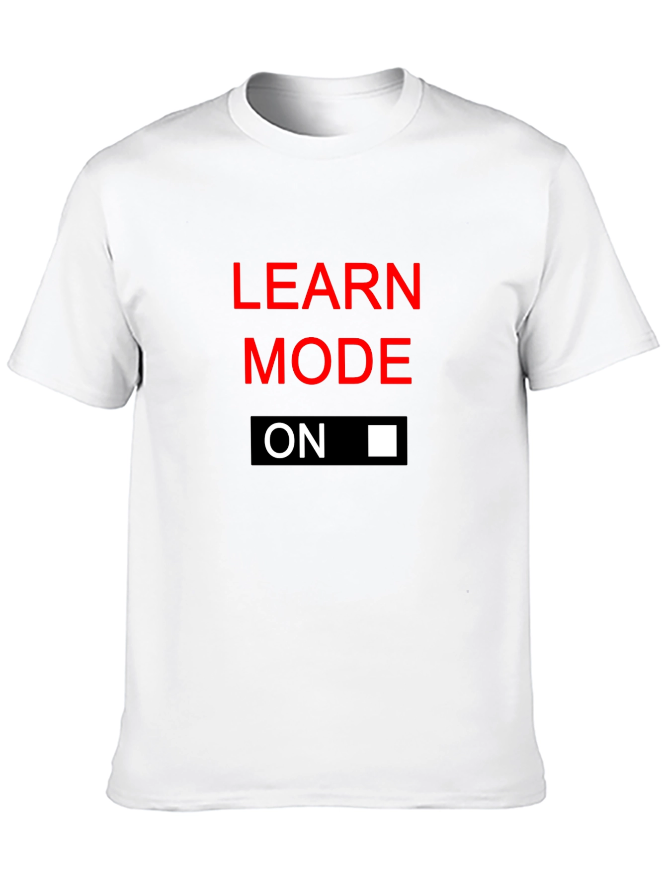 Black Learn Mode On Graphic Tee - Black Cotton T-Shirt view 10