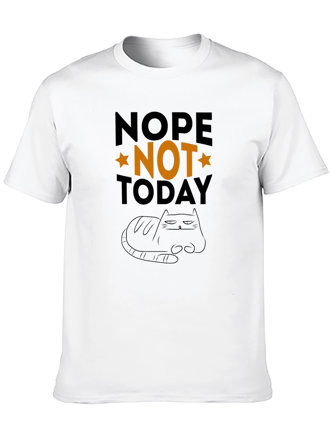 Black Nope Not Today Funny Cat T-Shirt view 10