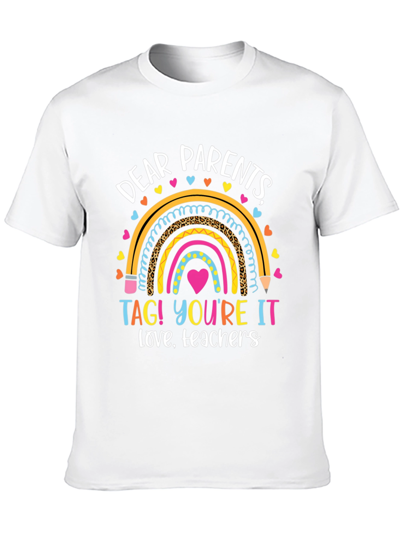 Black Dear Parents Teachers' Love Graphic T-Shirt view 10