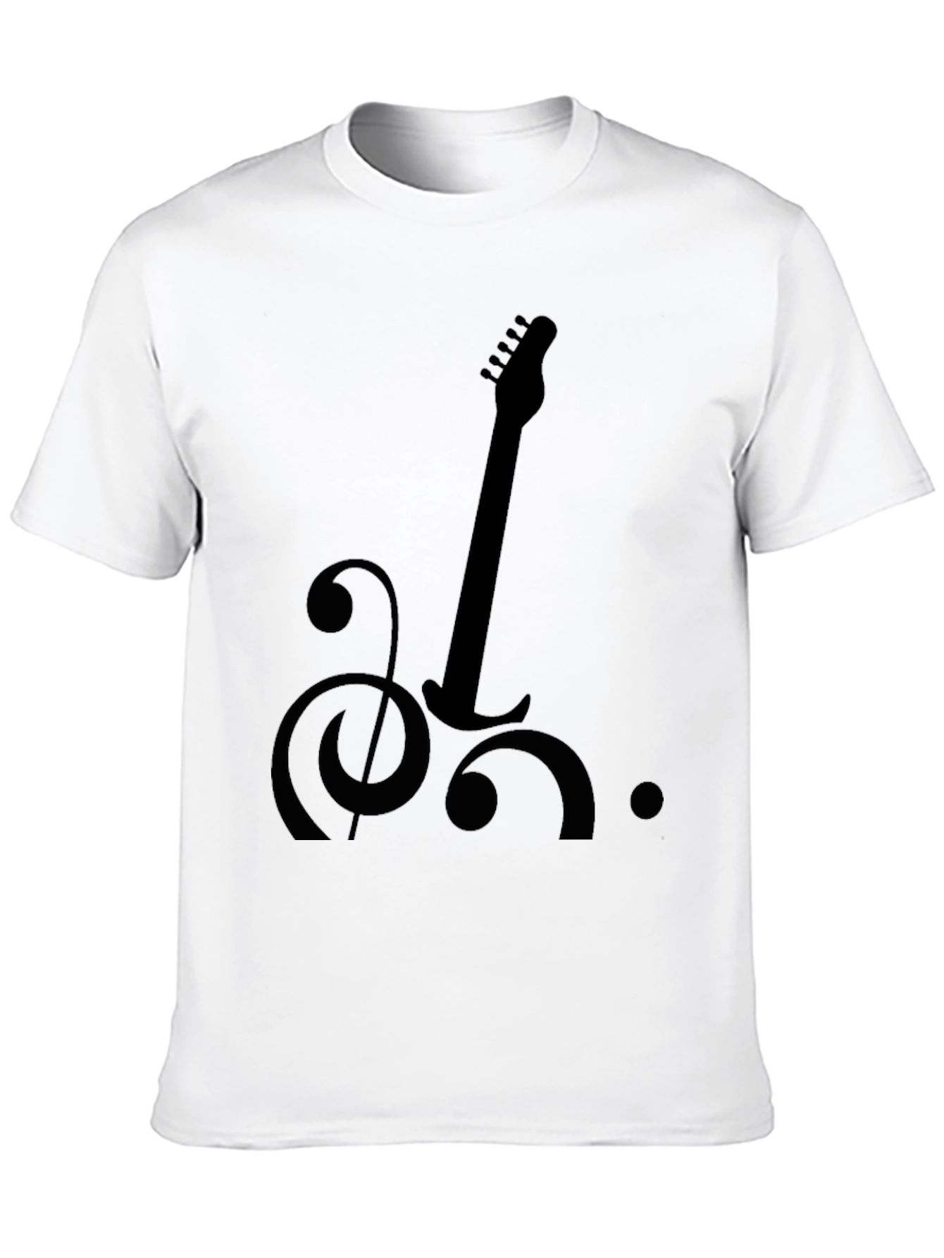 Black Musical Guitar Graphic Tee - Black Cotton Blend view 10