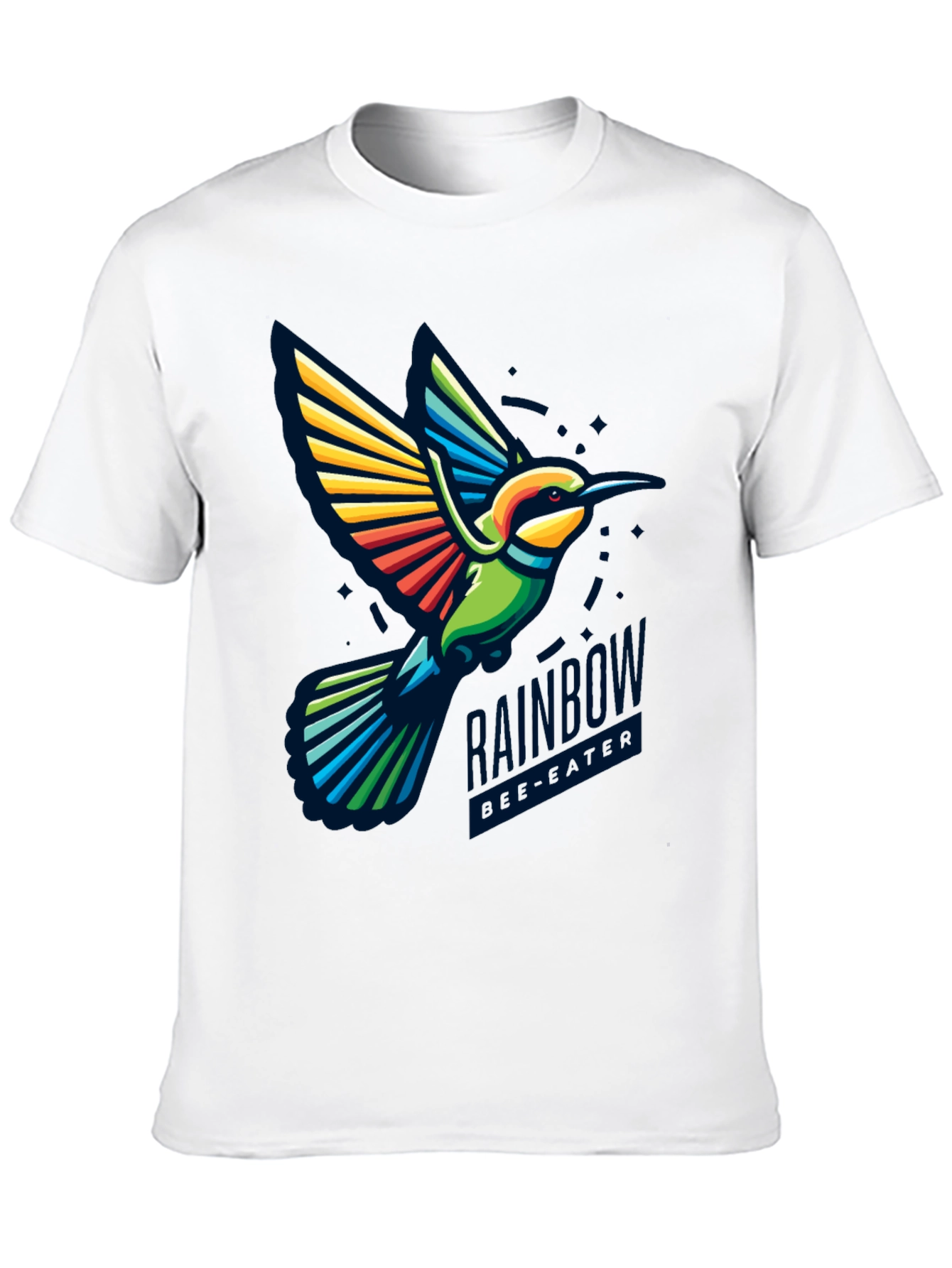 Black Rainbow Hummingbird Graphic Tee - Stylish Bird Lover Shirt view 10