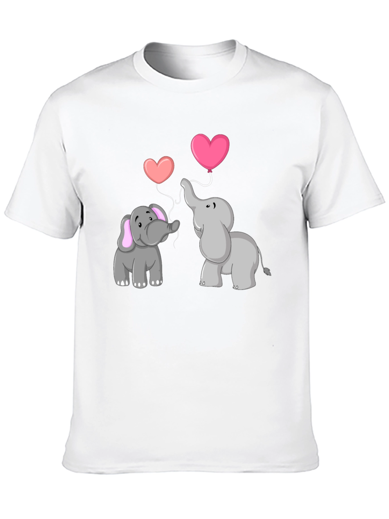 Black Elephant Love T-Shirt - Heart Balloon Design view 10