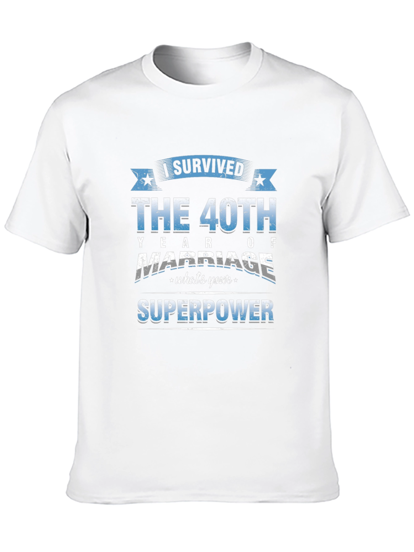 Black 40th Anniversary Marriage Superpower T-Shirt view 10