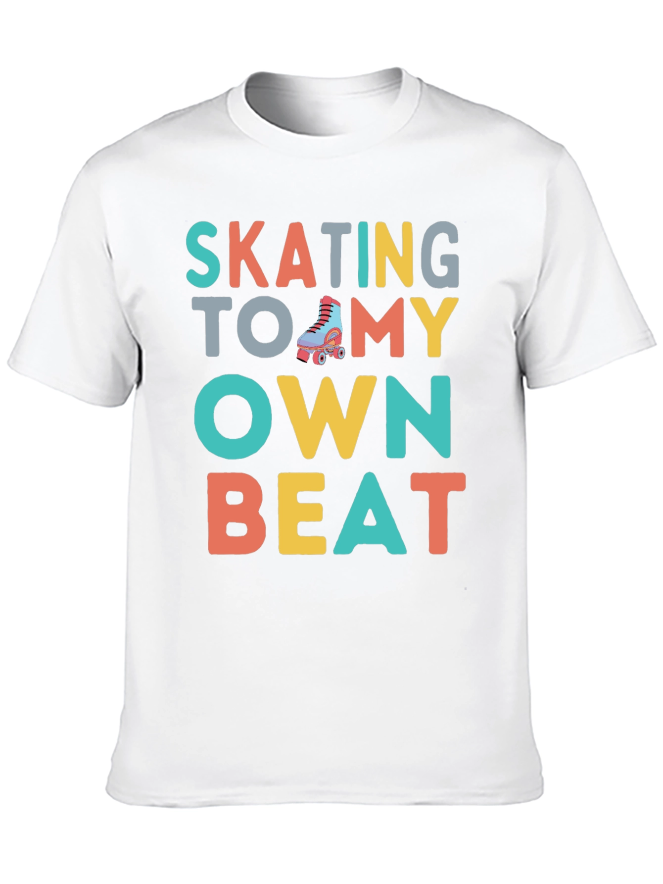 Black Skating To My Own Beat Roller Skate Graphic T-Shirt view 10