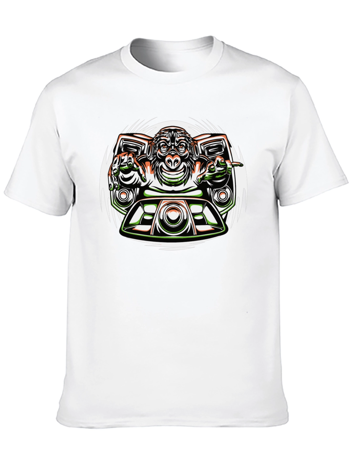 Black DJ Monkey Graphic Tee - Unique Streetwear Design view 10