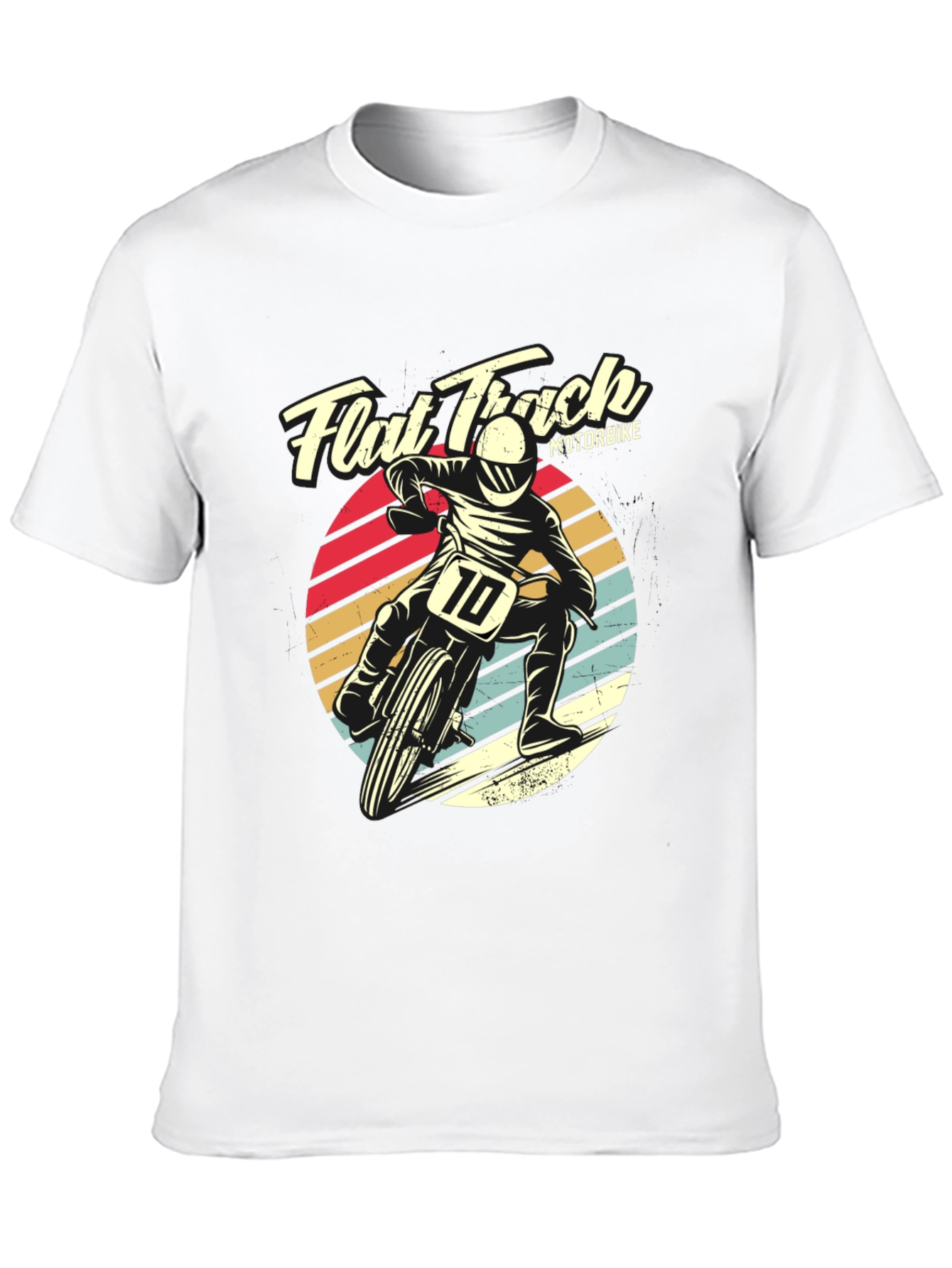 Black Flat Track Motorbike Graphic T-Shirt view 10