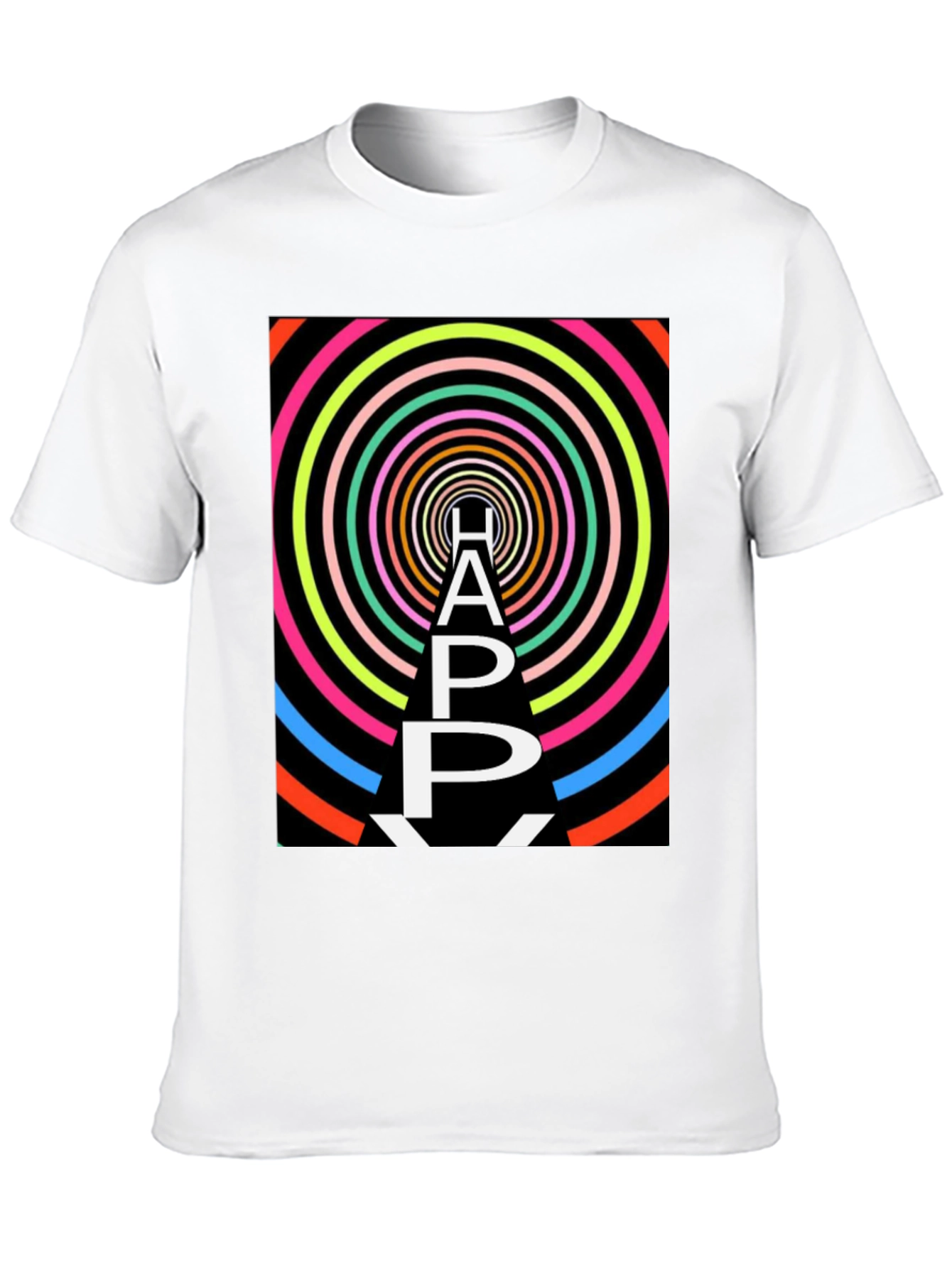 Black Happy Graphic Tee - Black Unisex Shirt view 10