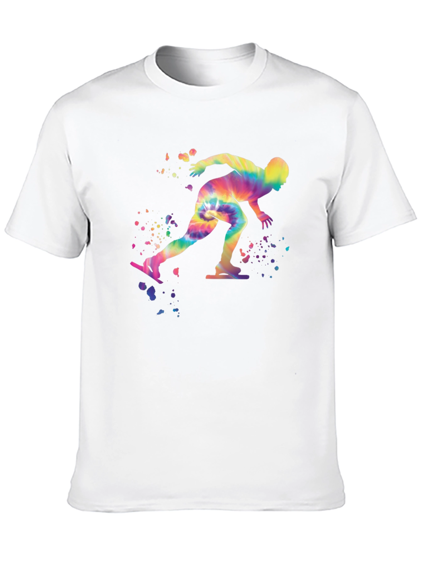 Black Tie-Dye Speed Skater Black T-Shirt view 10
