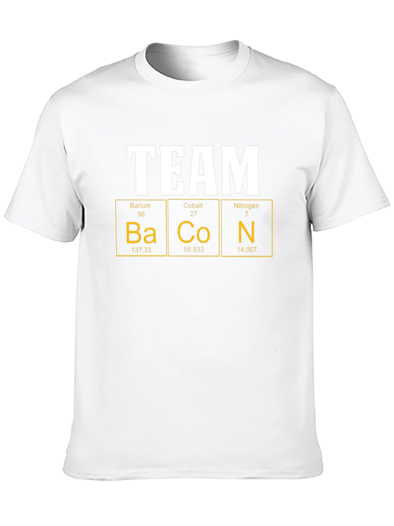 Black Team Bacon T-Shirt - Periodic Table Elements view 10