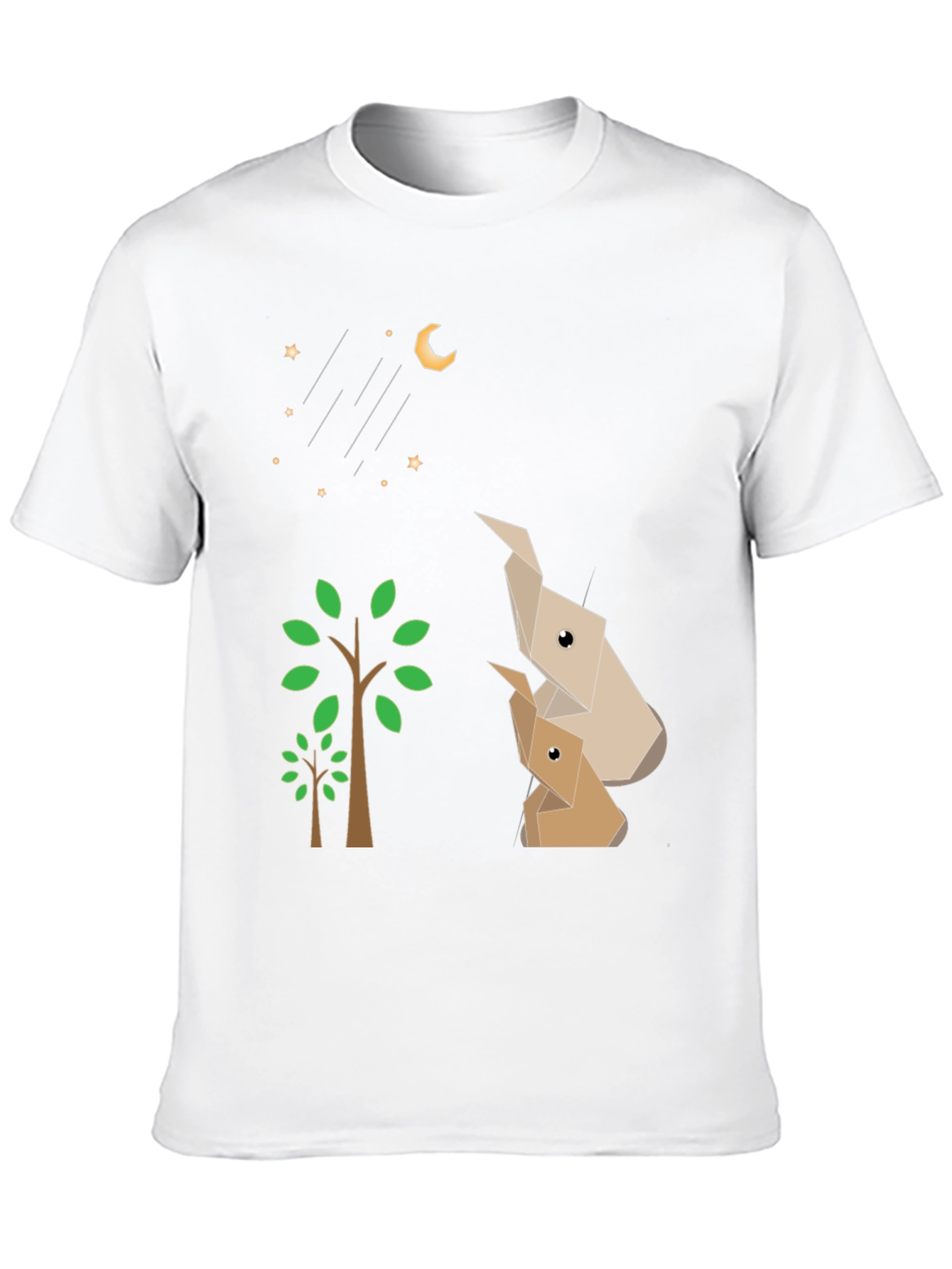 Black Origami Animals Black Graphic Tee view 10