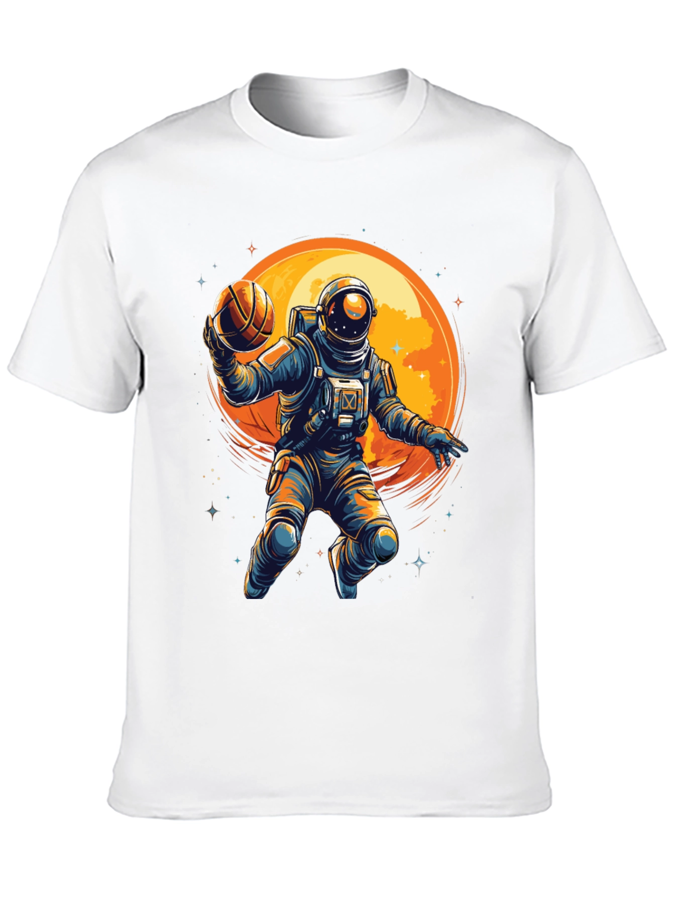 Black Astronaut Basketball Graphic T-Shirt view 10