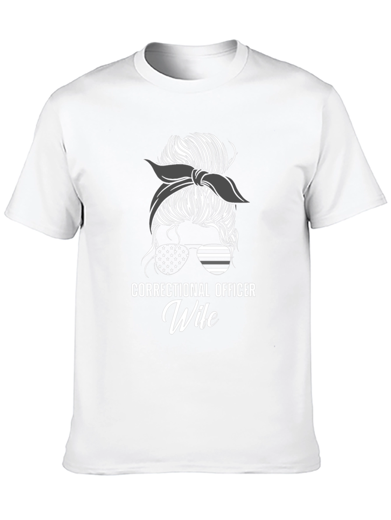 Black Correctional Officer Wife Graphic T-Shirt view 10