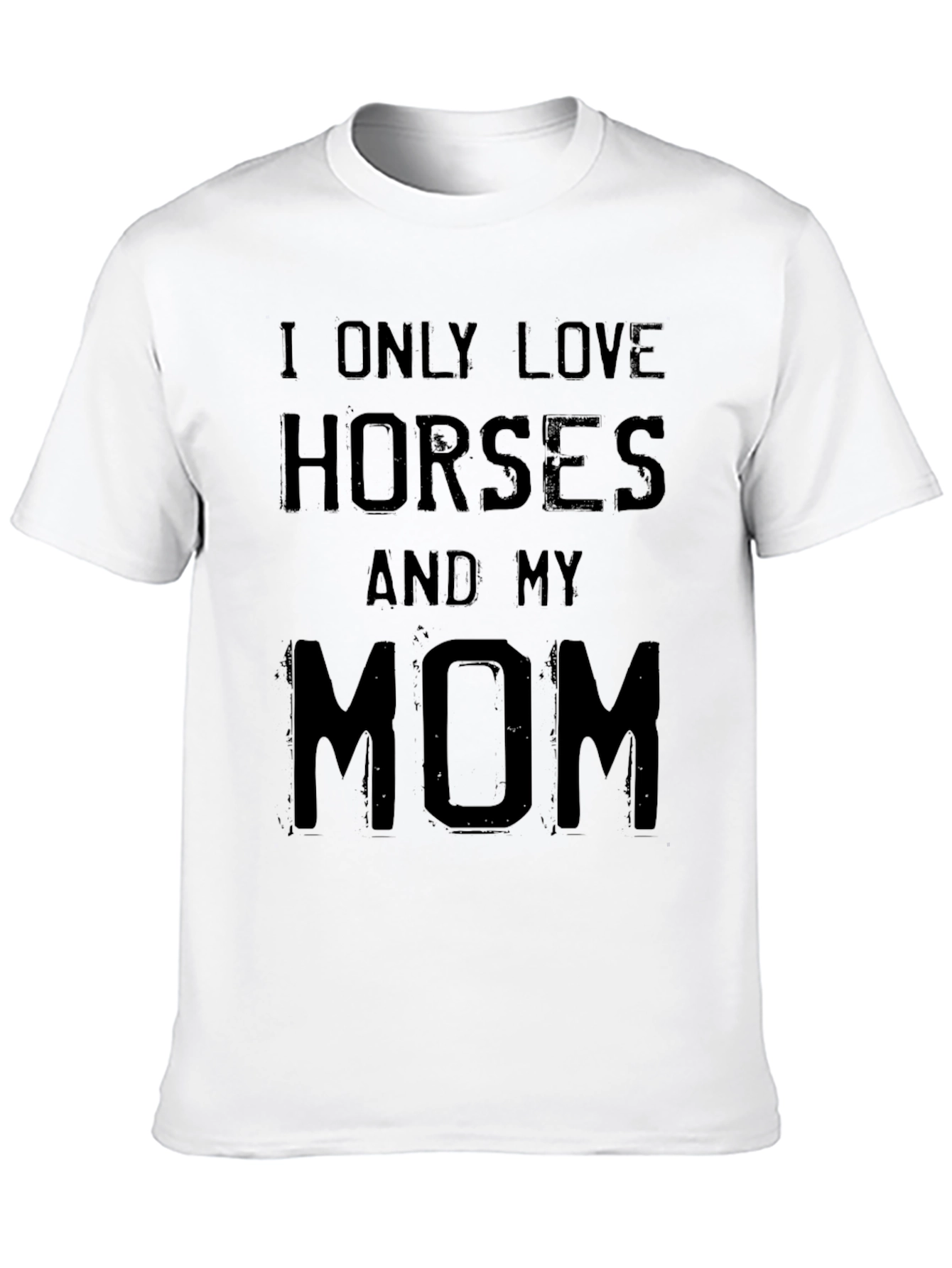 Black I Love Horses and My Mom Black T-Shirt view 10