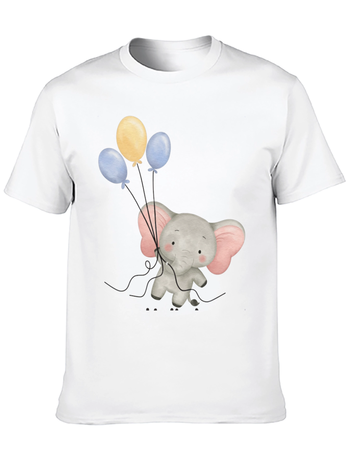 Black Elephant Balloons Graphic Tee - Soft Cotton Comfort view 10