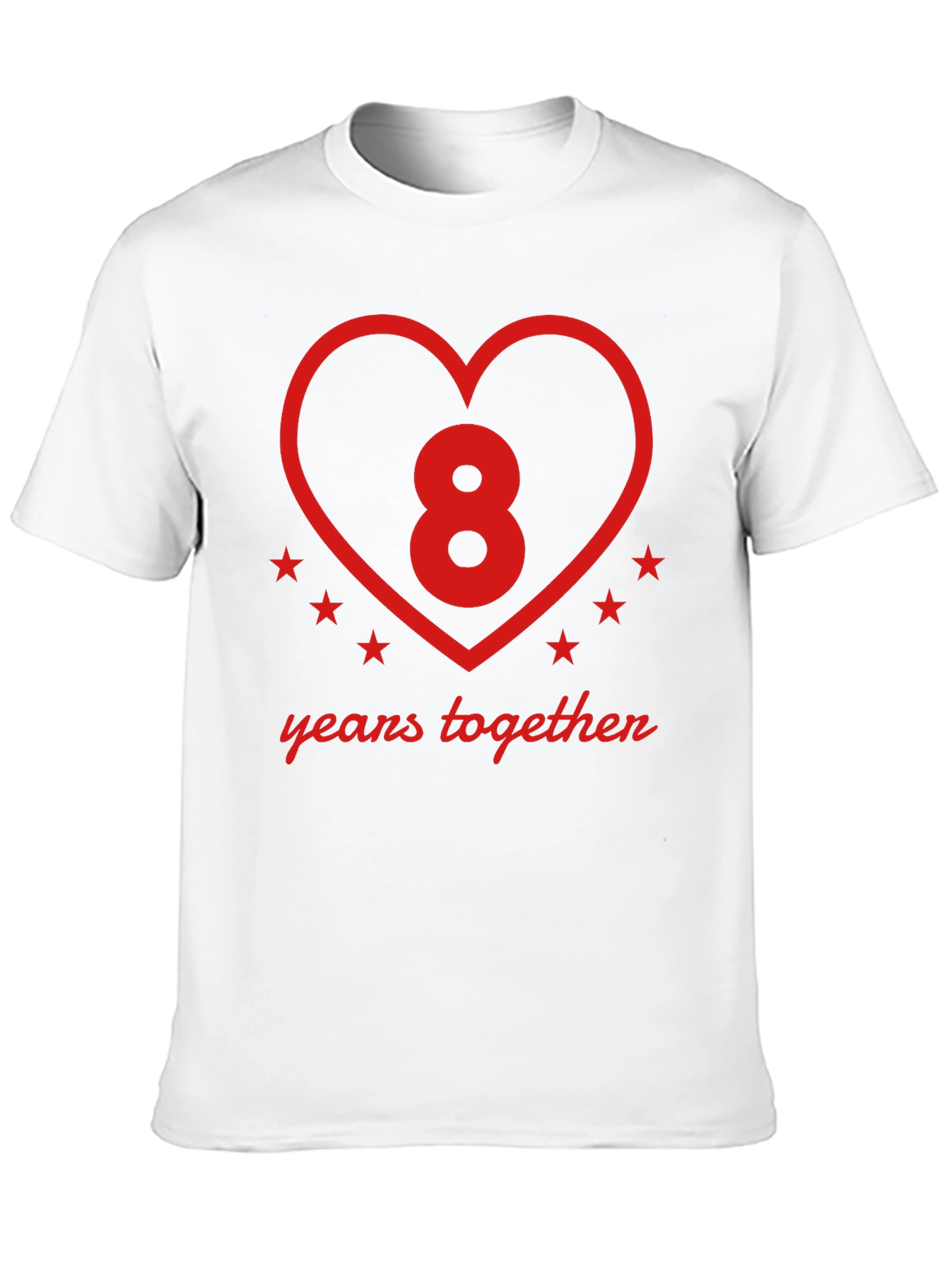 Black 8 Years Together Anniversary T-Shirt view 10