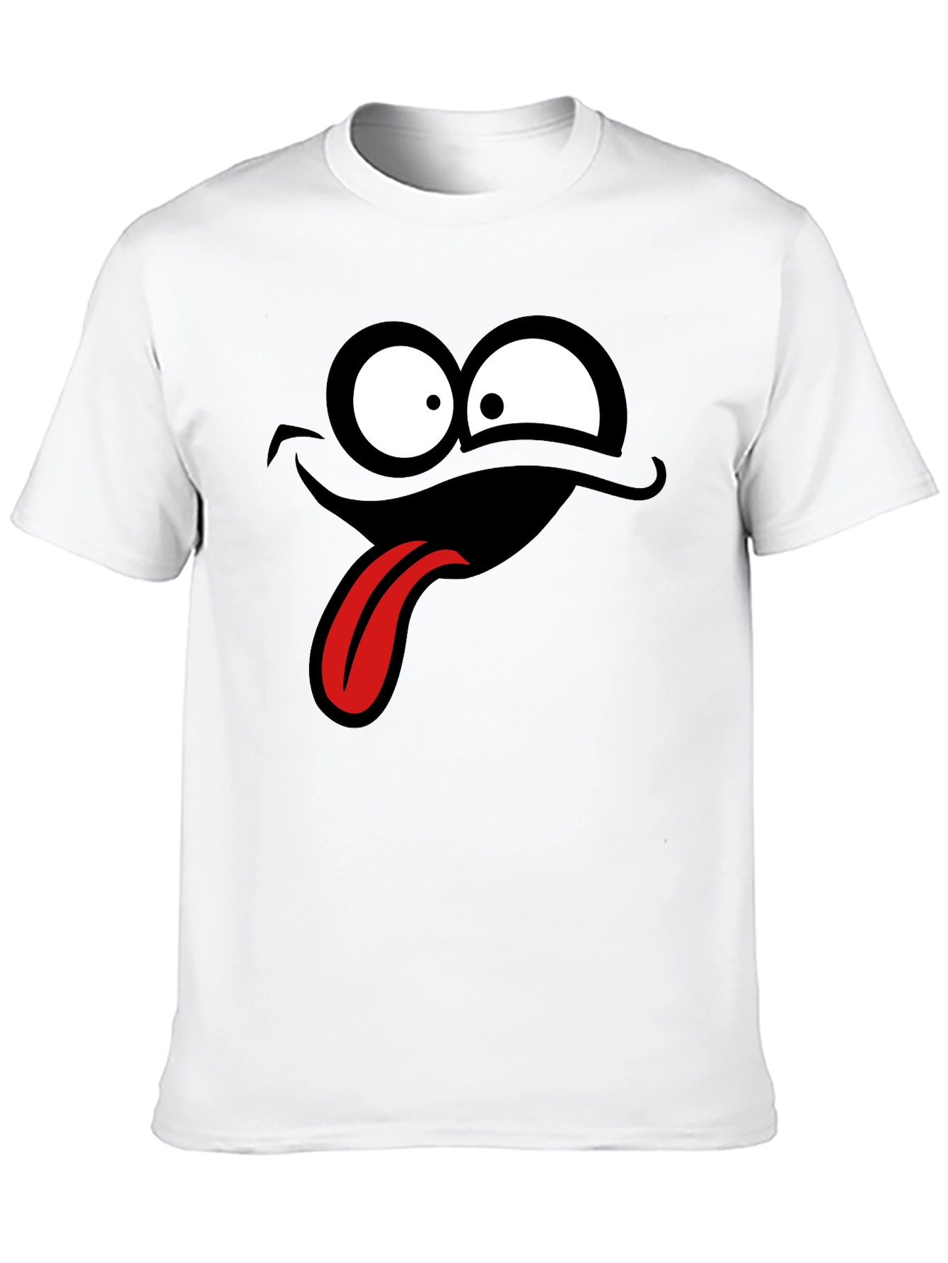 Black Funny Cartoon Face Black T-Shirt view 10