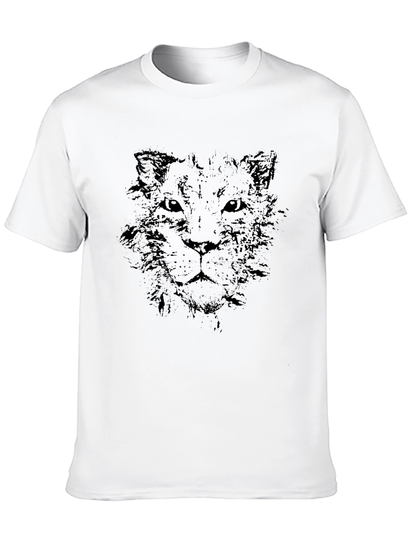 Black Lion Sketch Graphic Print Black T-Shirt view 10