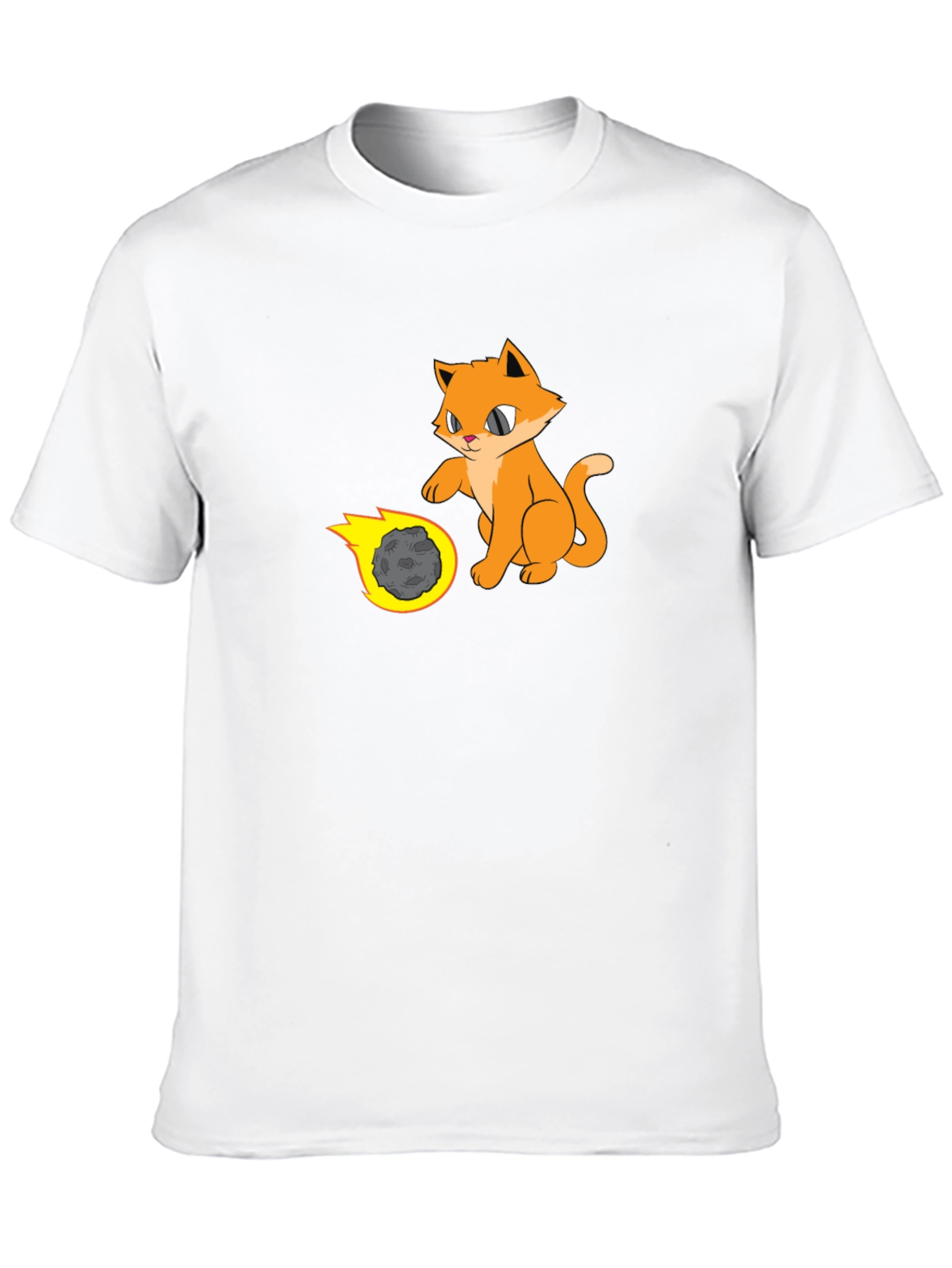 Black Cool Cat Playing with Meteor T-Shirt view 10