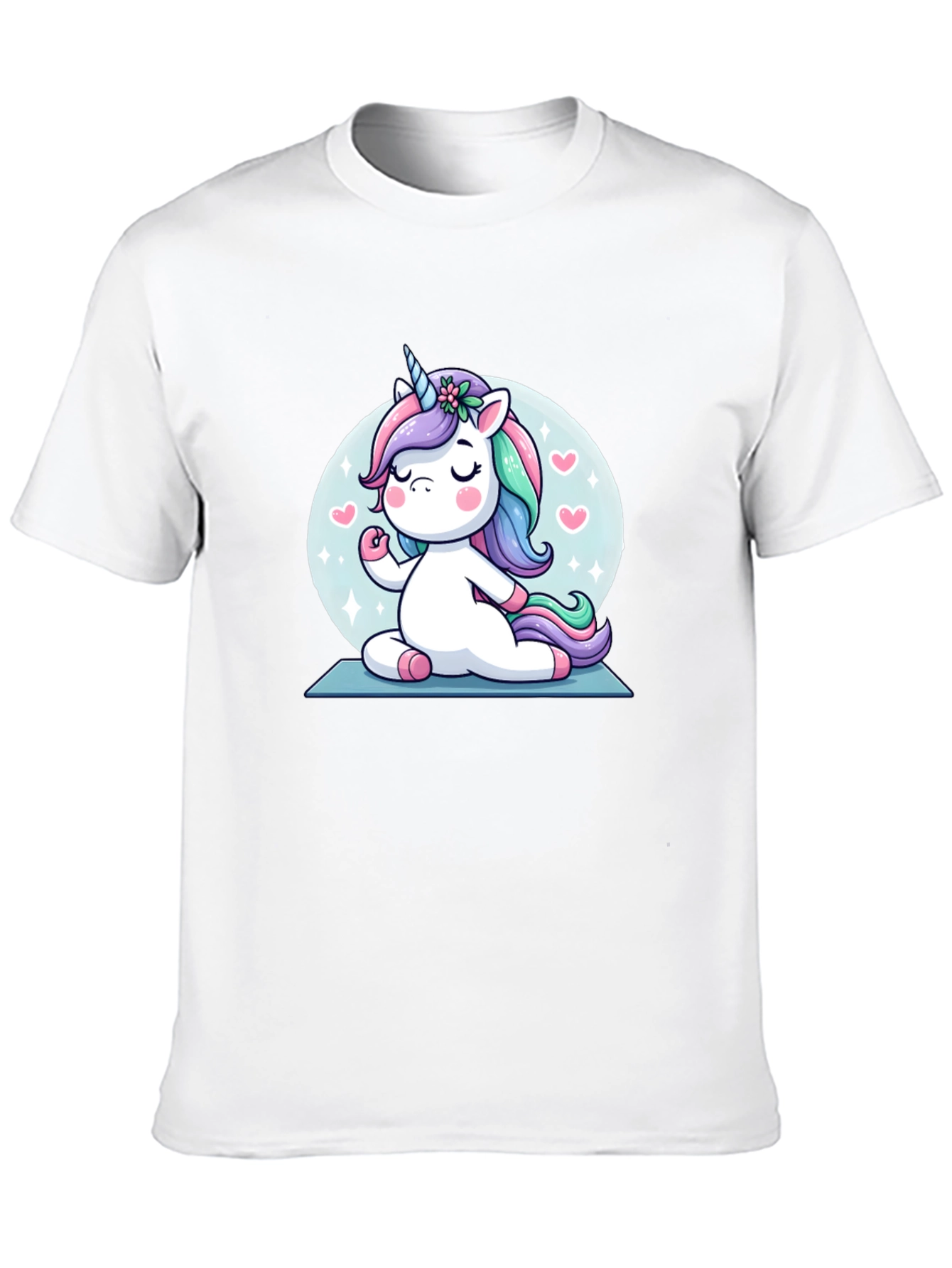 Black Yoga Unicorn Black T-Shirt view 10