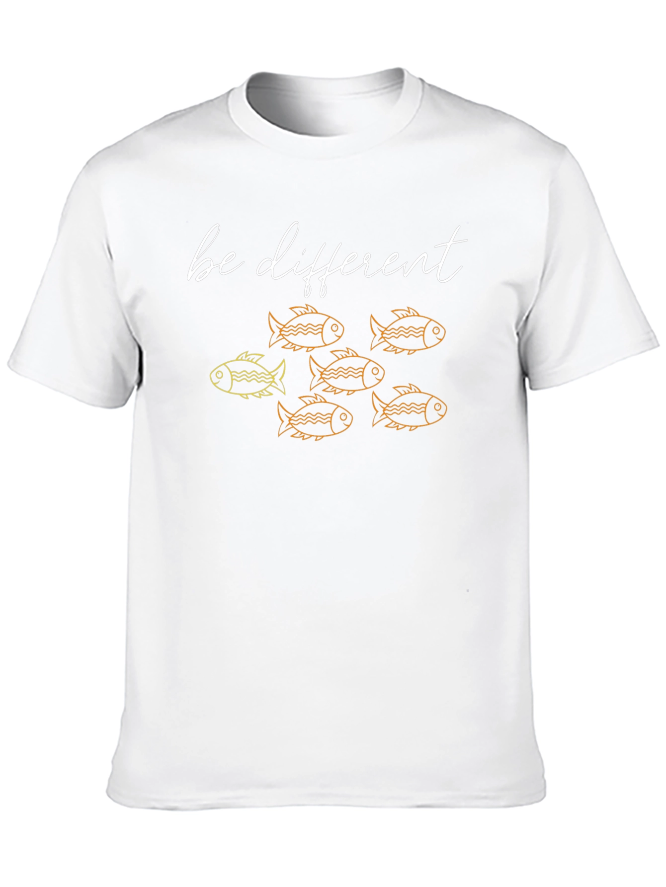 Black Be Different Fish Graphic Tee - Unique Mens T-Shirt view 10