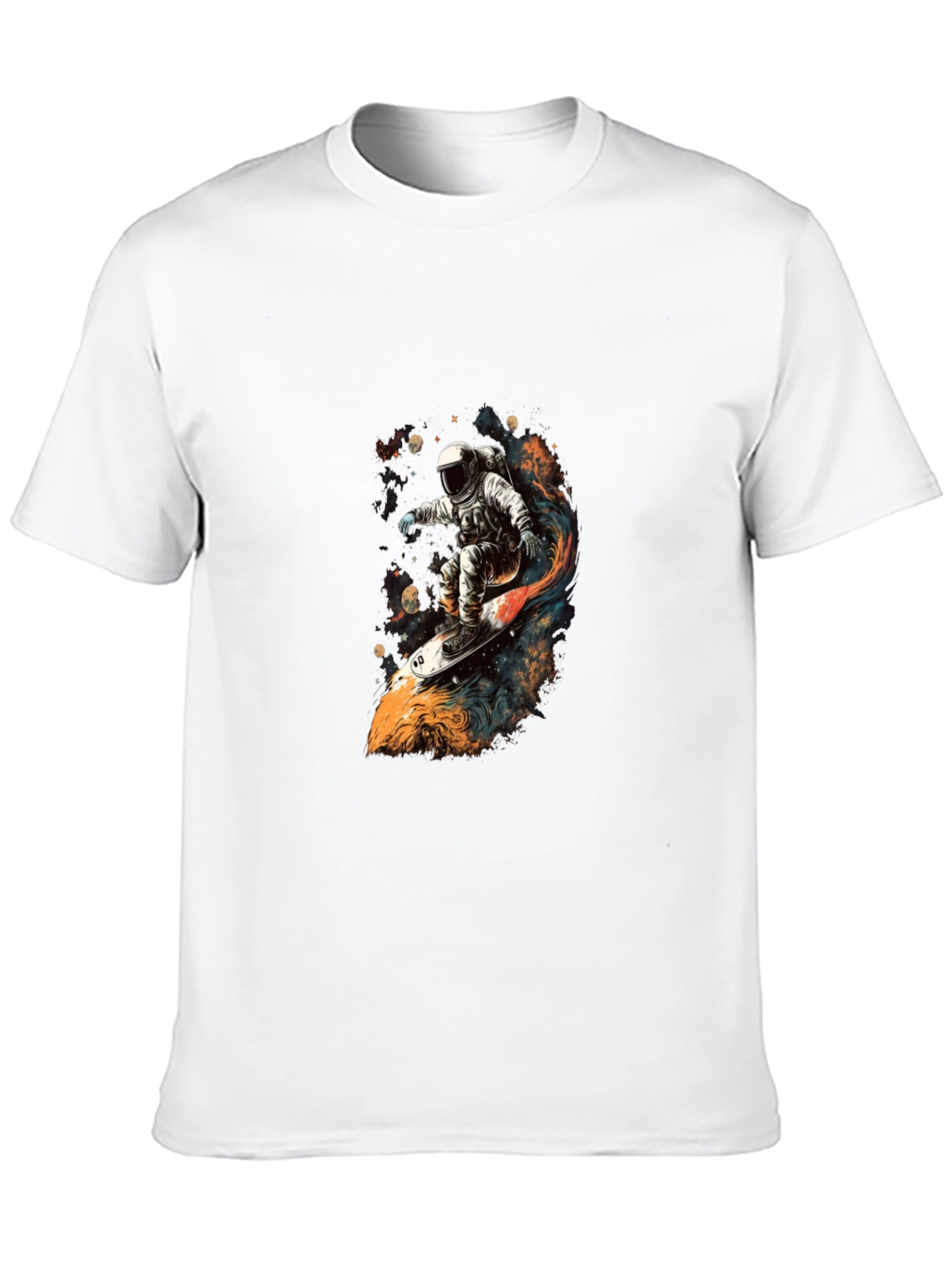 Black Astronaut Space Surfer Graphic T-Shirt view 10