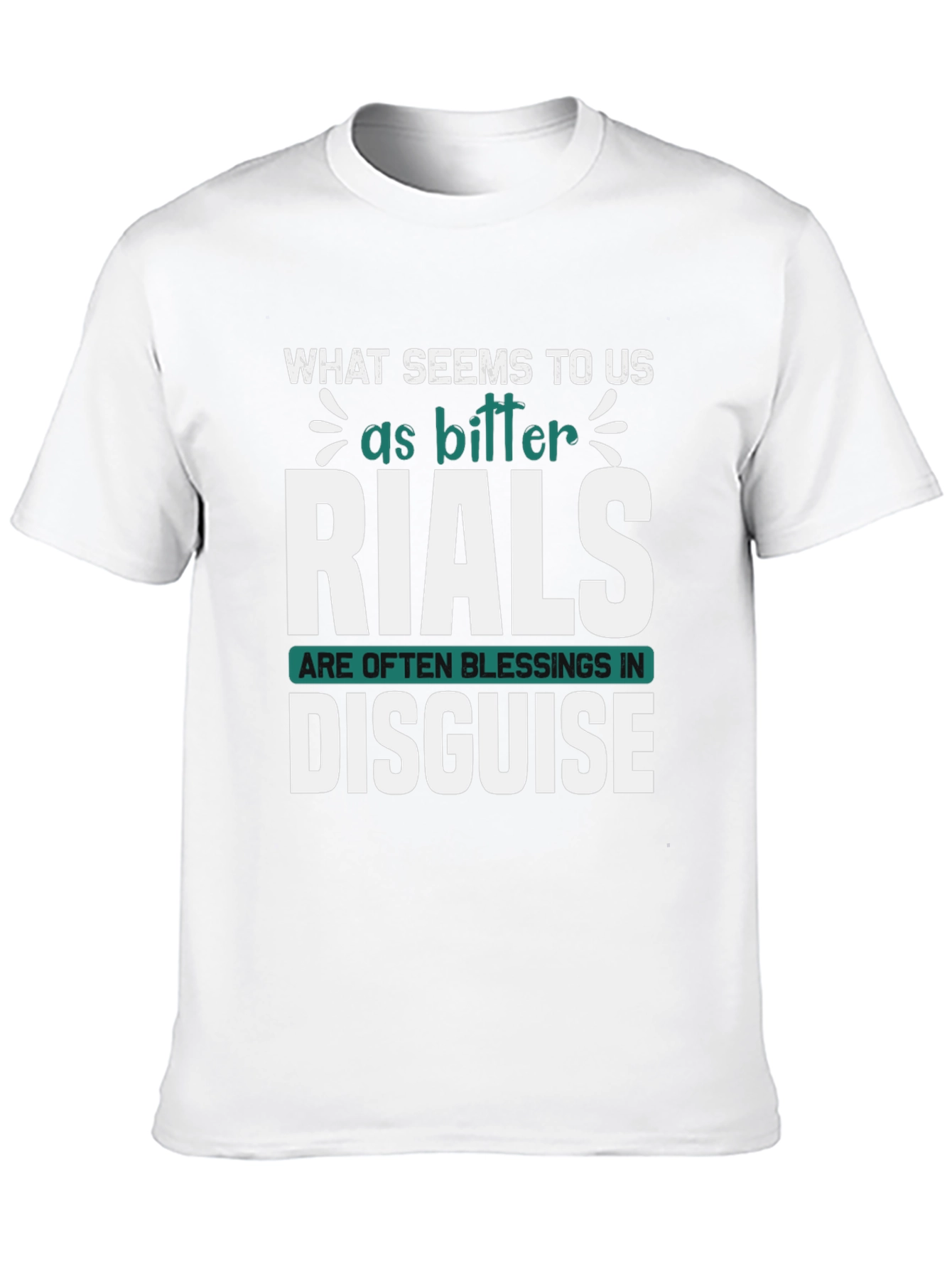 Black Inspirational Graphic Tee: Trials Are Blessings Disguised view 10