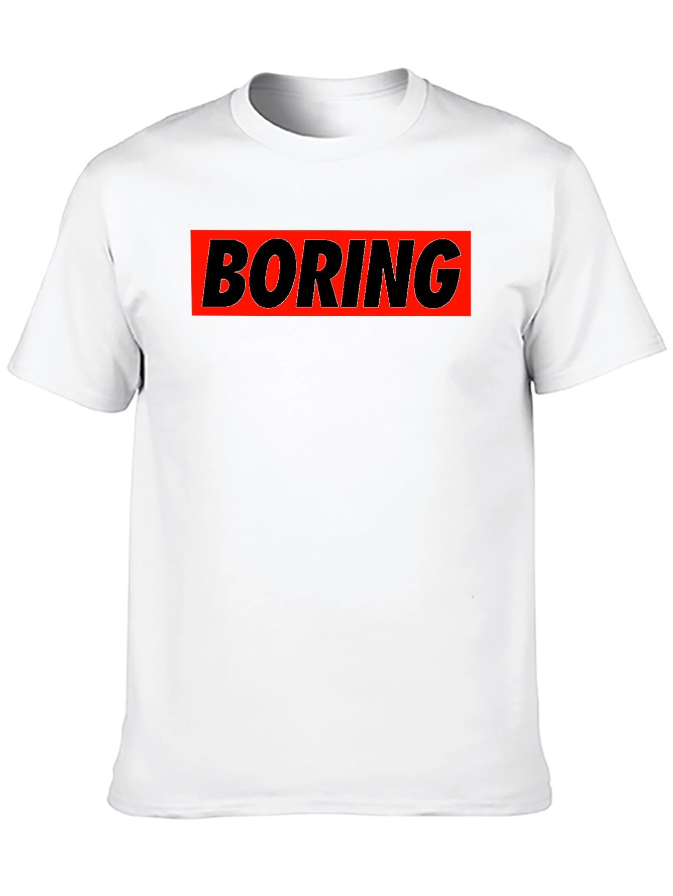 Black Boring Graphic T-Shirt - Classic Crew Neck view 10