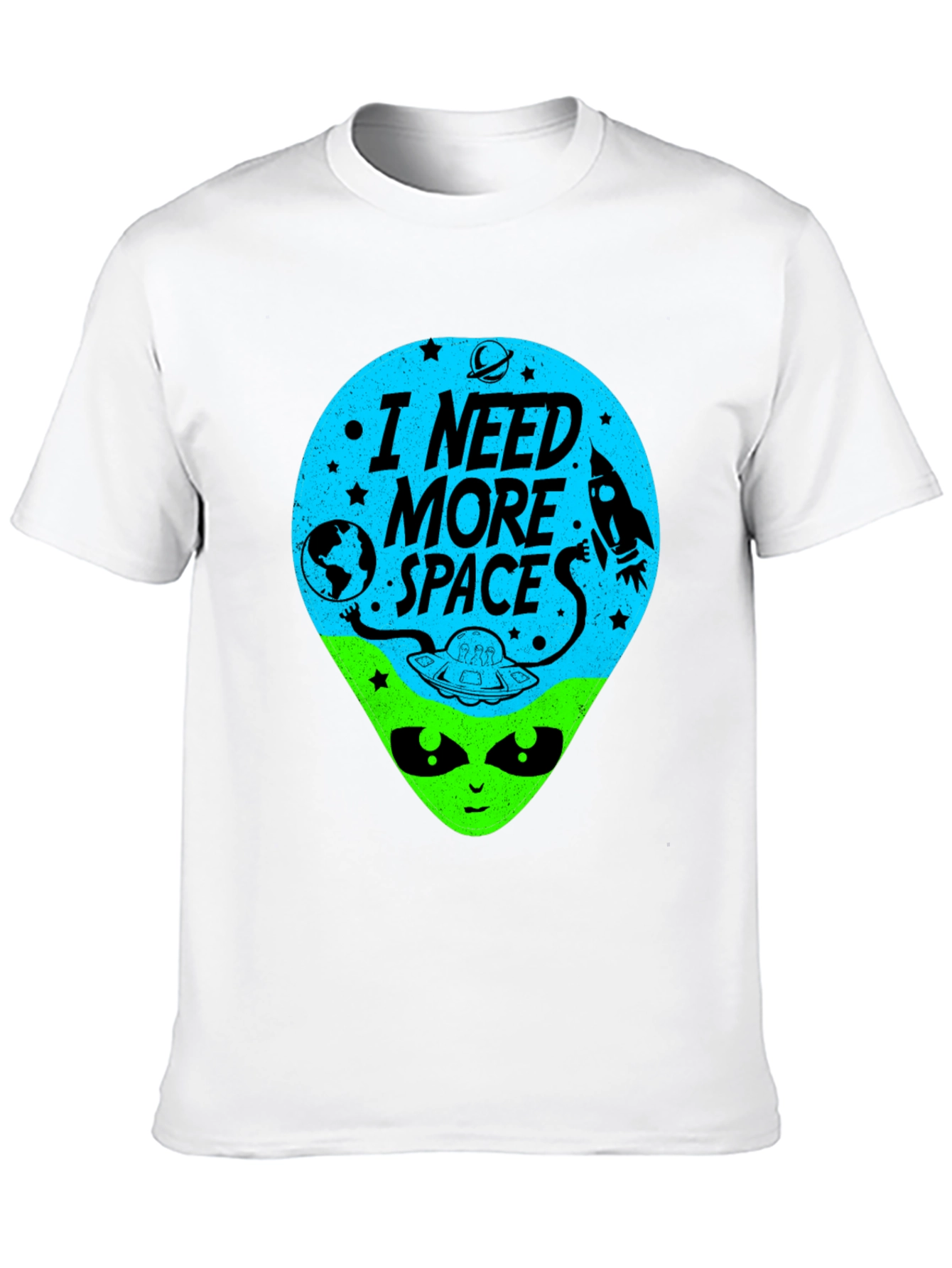 Black I Need More Space Alien Graphic Tee view 10