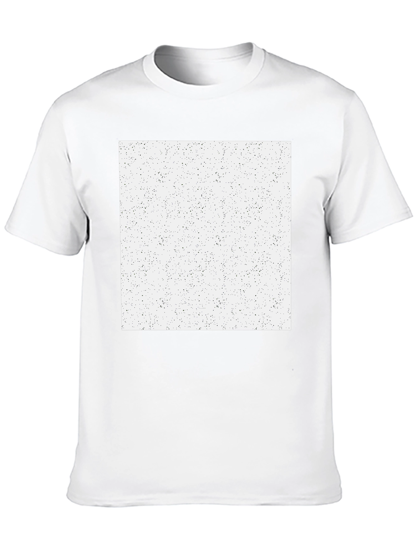 Black Men's Black T-Shirt with Speckled White Square Graphic view 10
