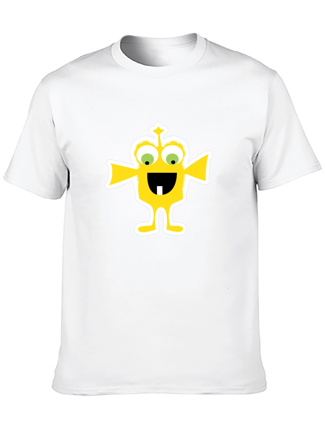 Black Funny Yellow Monster Graphic Tee - Black Cotton T-Shirt view 10