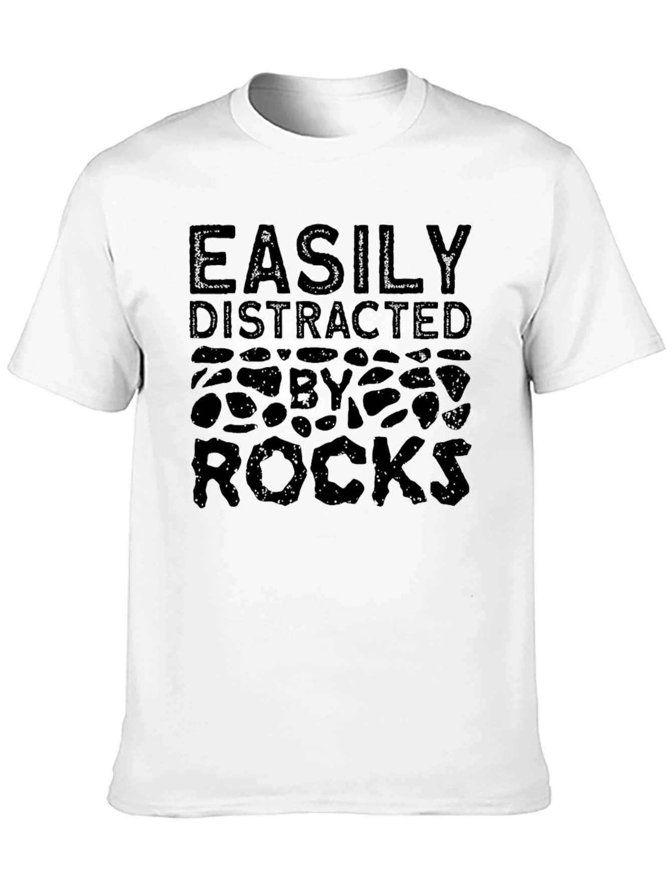 Black Easily Distracted By Rocks Graphic Tee view 10