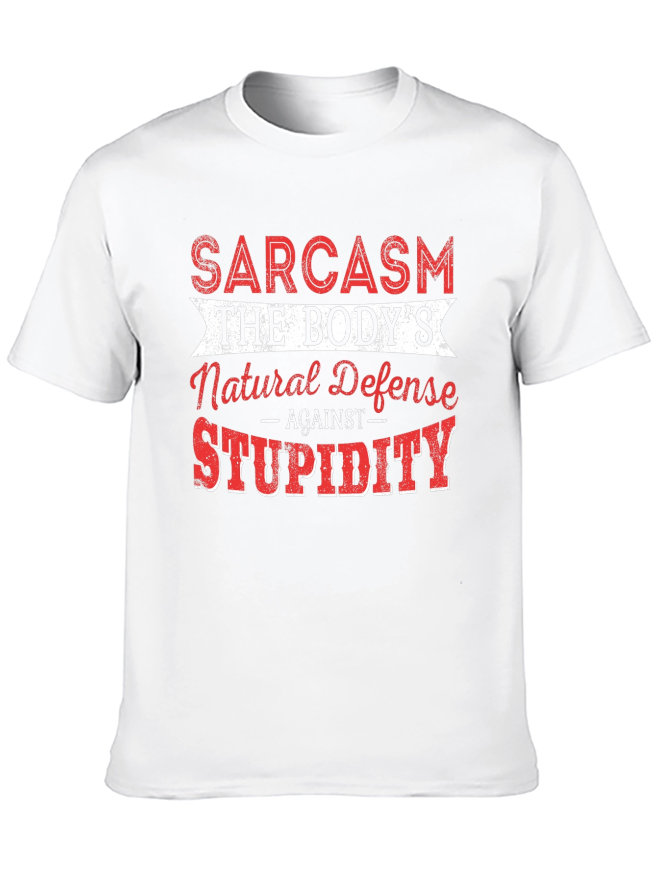 Black Sarcasm Natural Defense Graphic T-Shirt view 10