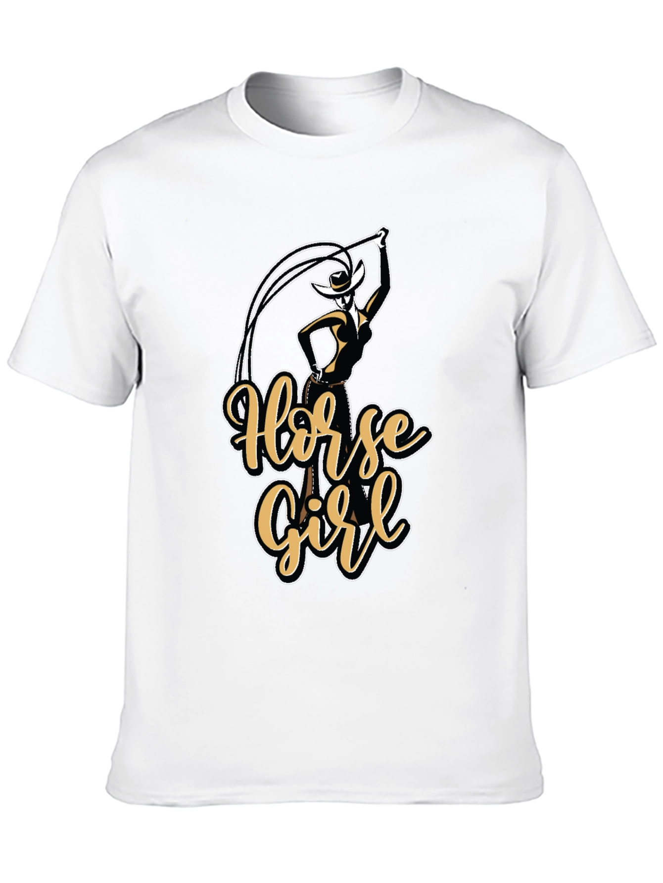 Black Horse Girl Graphic T-Shirt - Black view 10