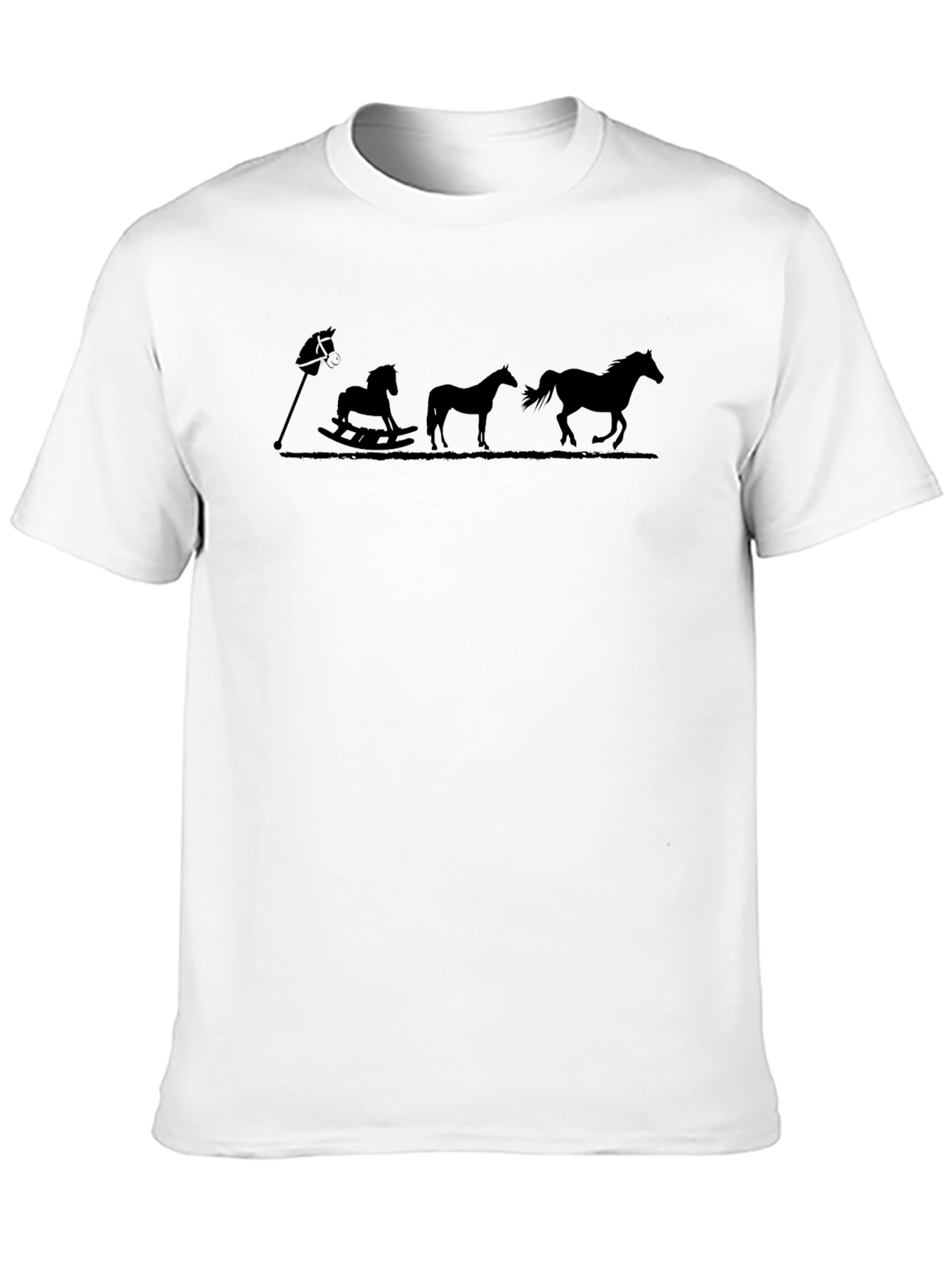 Black Evolving Horse T-Shirt: Stick to Running! view 10