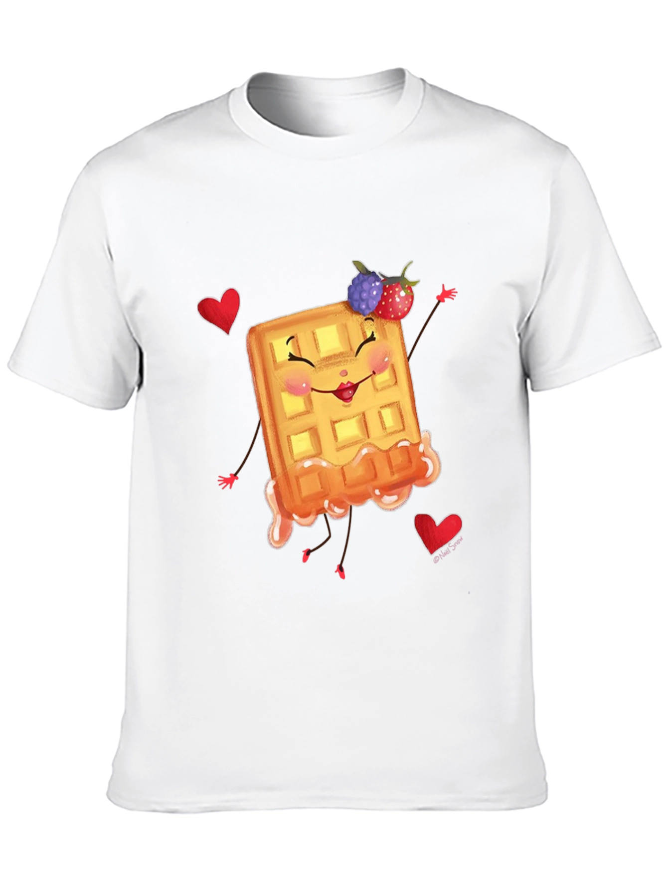 Black Cute Waffle T-Shirt - Sweet & Funny Design view 10