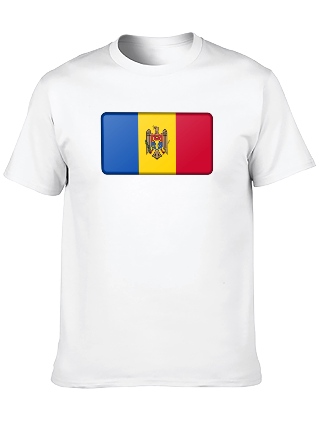 Black Moldova Flag T-Shirt - Black Cotton Tee view 10