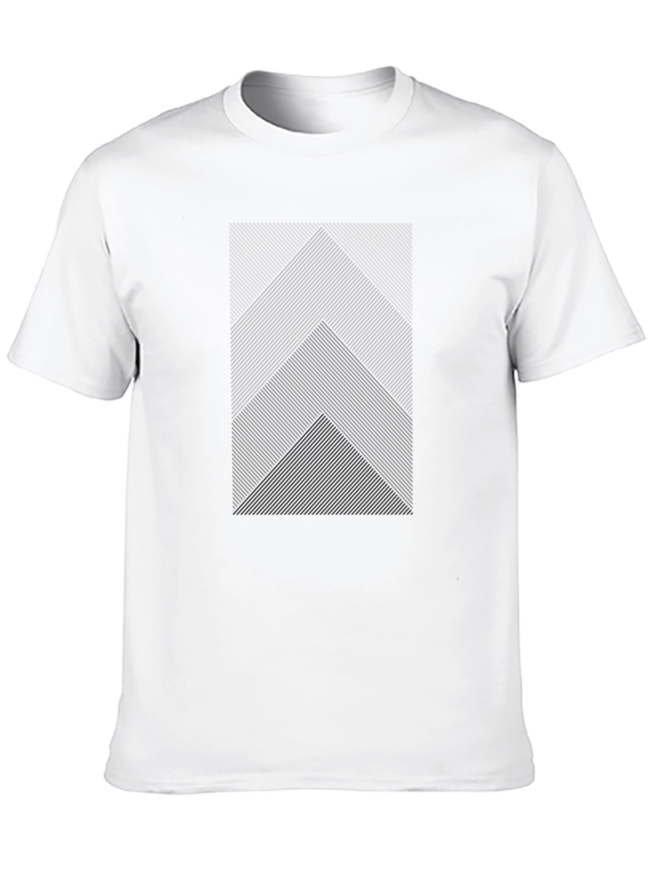 Black Abstract Geometric Black T-Shirt view 10