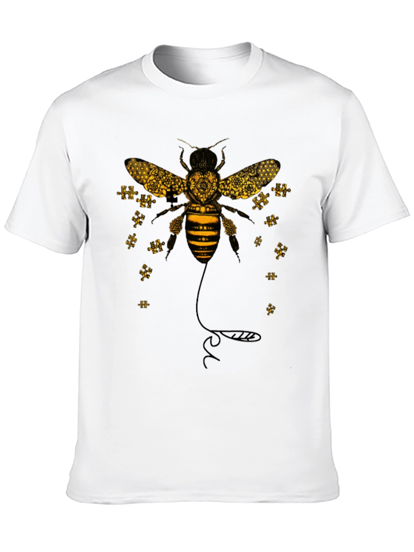 Black Geometric Bee Graphic Black Tee view 10