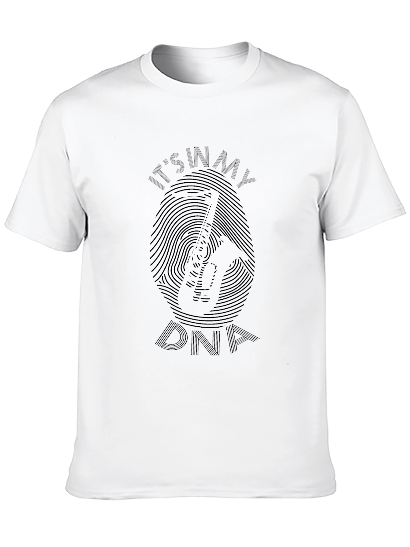 Black Guitar DNA Graphic Print T-Shirt view 10