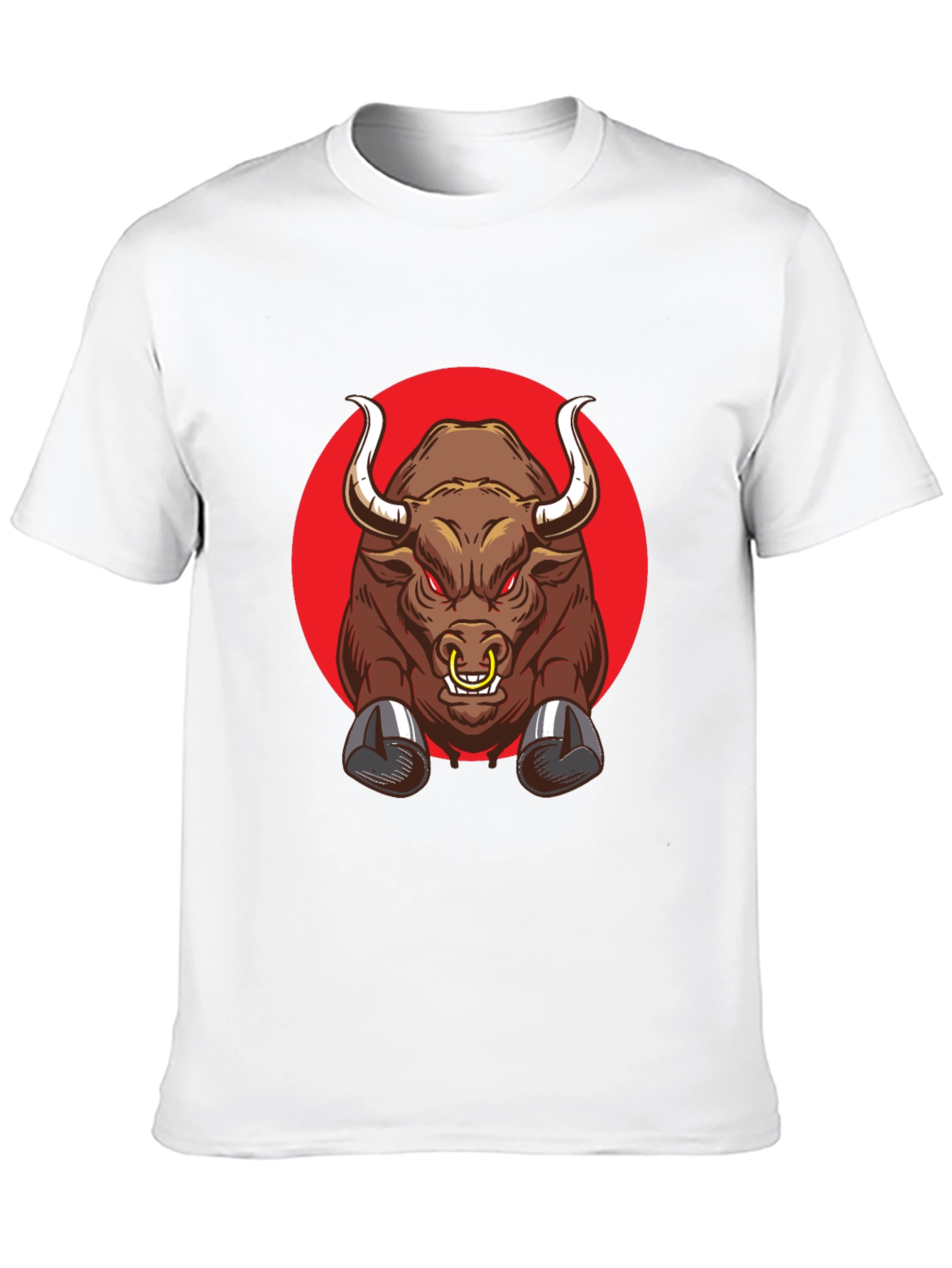 Black Angry Bull Graphic Black T-Shirt view 10