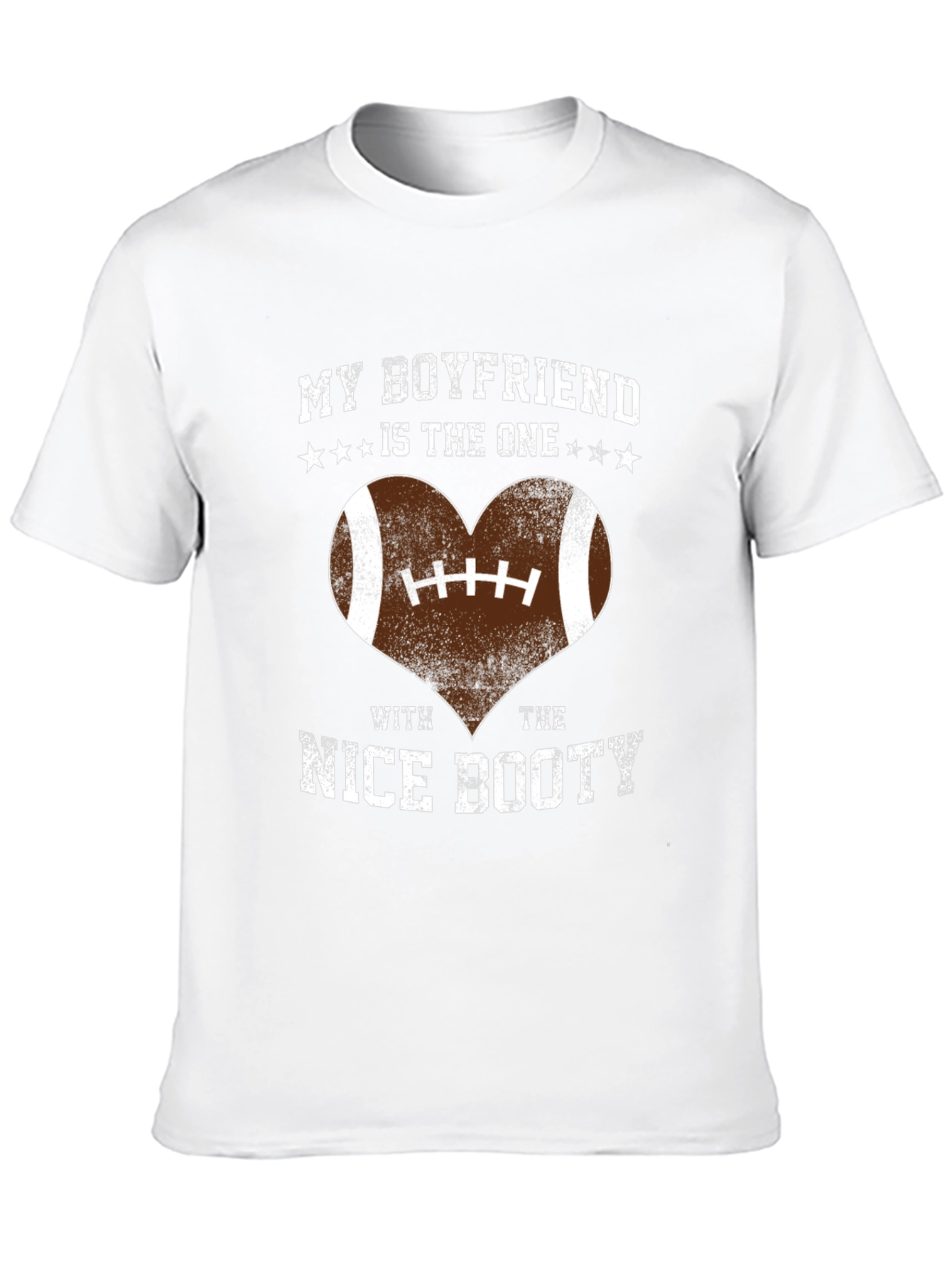 Black Boyfriend Nice Booty Football Heart T-Shirt view 10