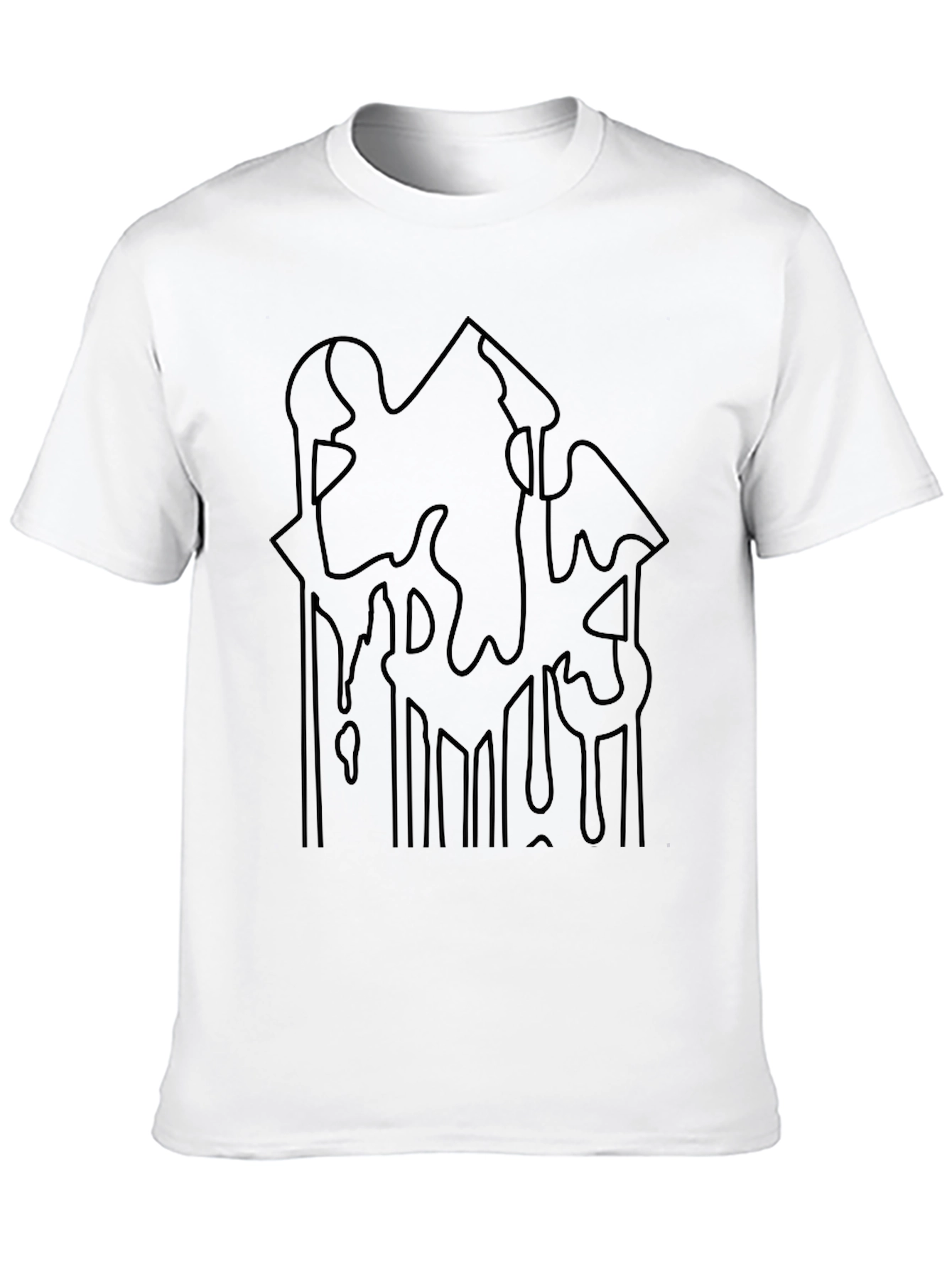 Black Abstract Graphic Black T-Shirt for Men view 10